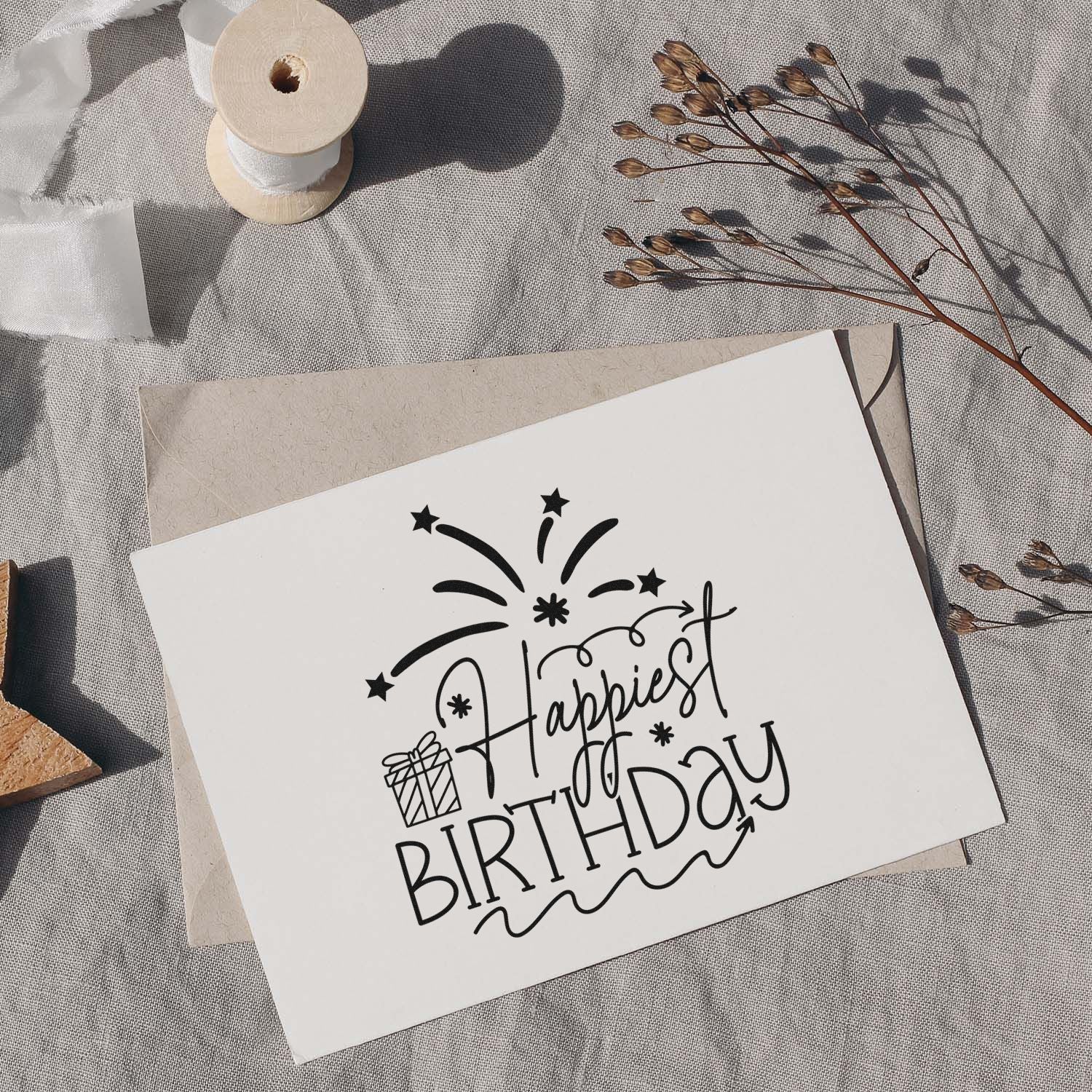 Pyrotechnic Party Celebration Card Making Rubber Stamp