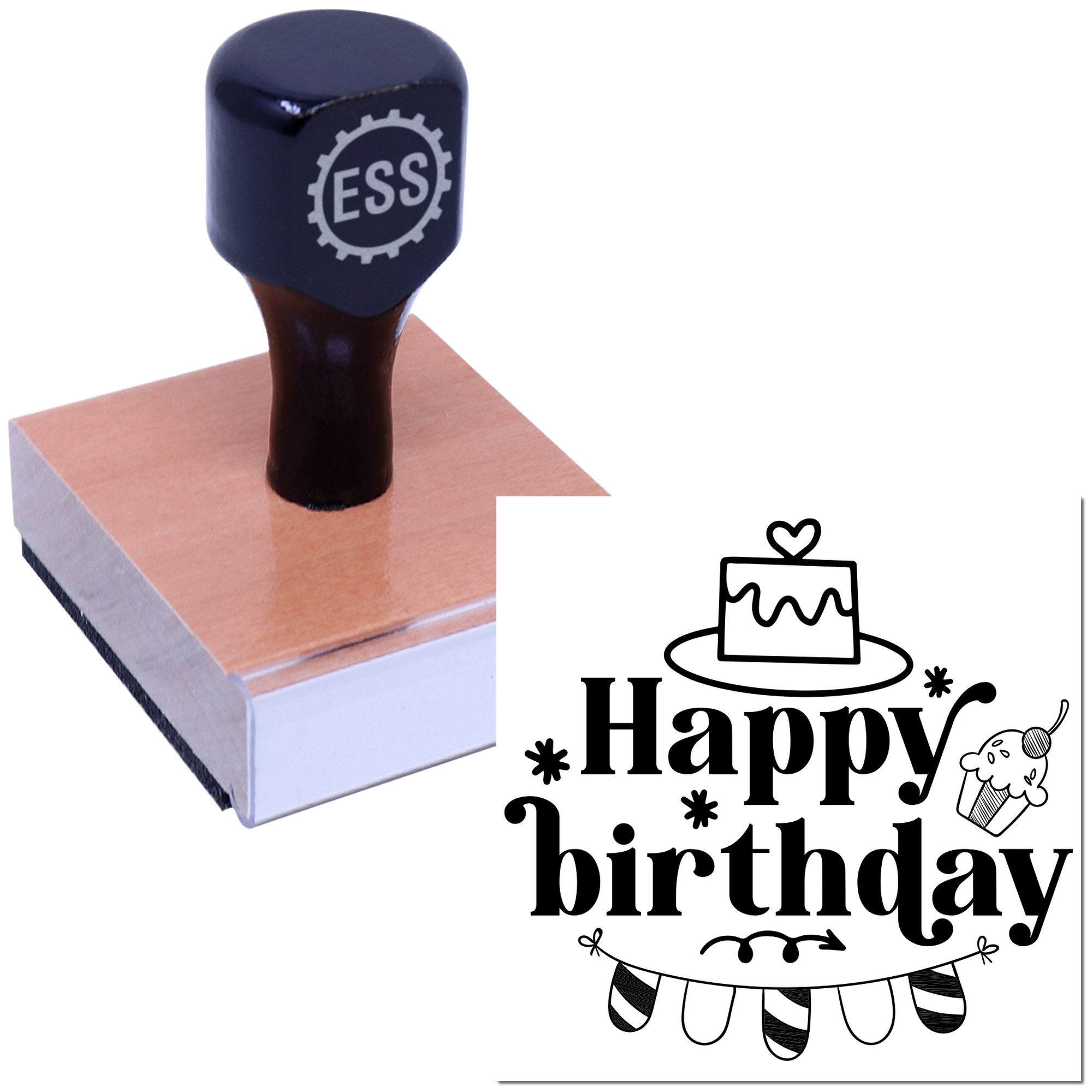 Joyful Party Parade Craft Rubber Stamp