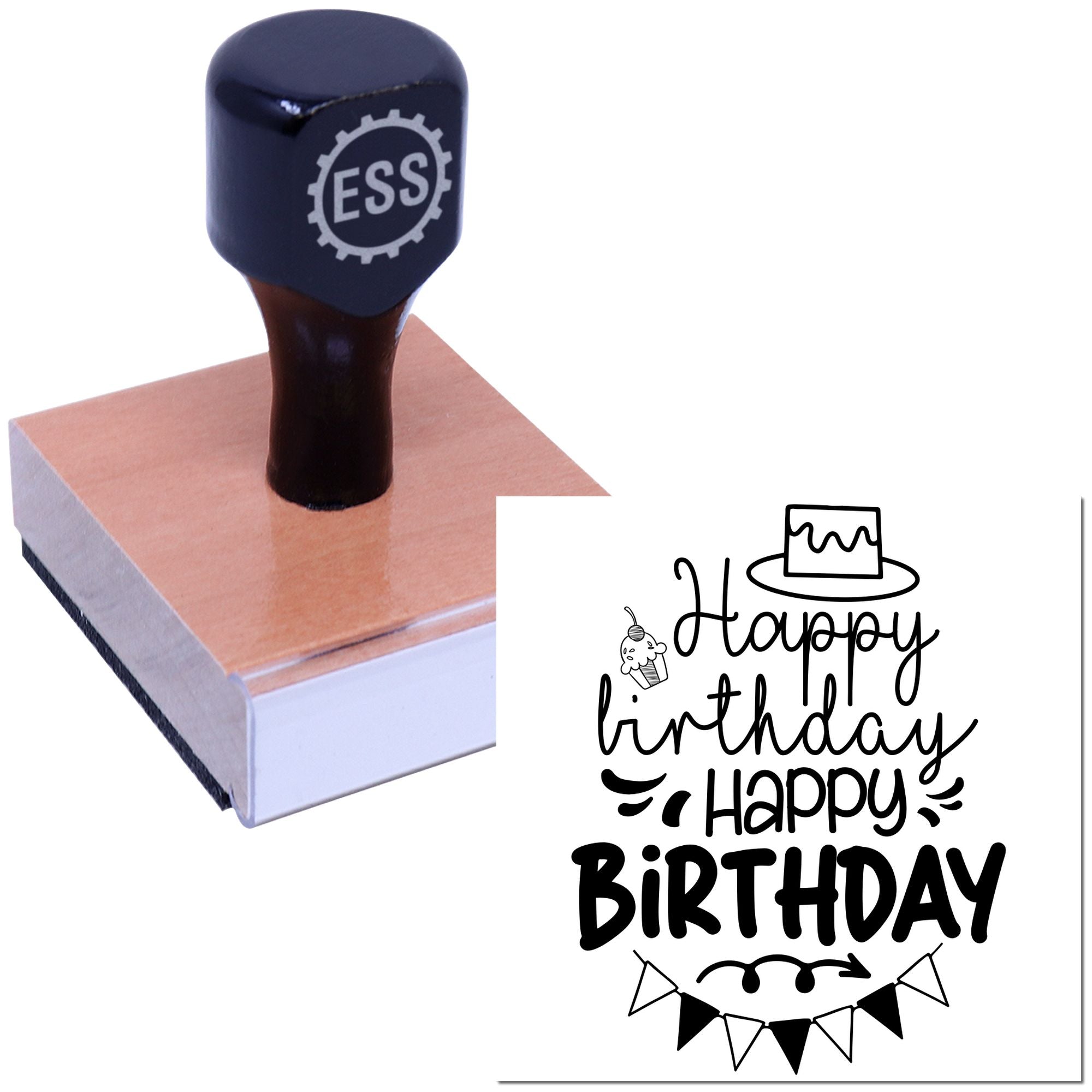 Effervescent Birthday Celebration Crafting Rubber Stamp