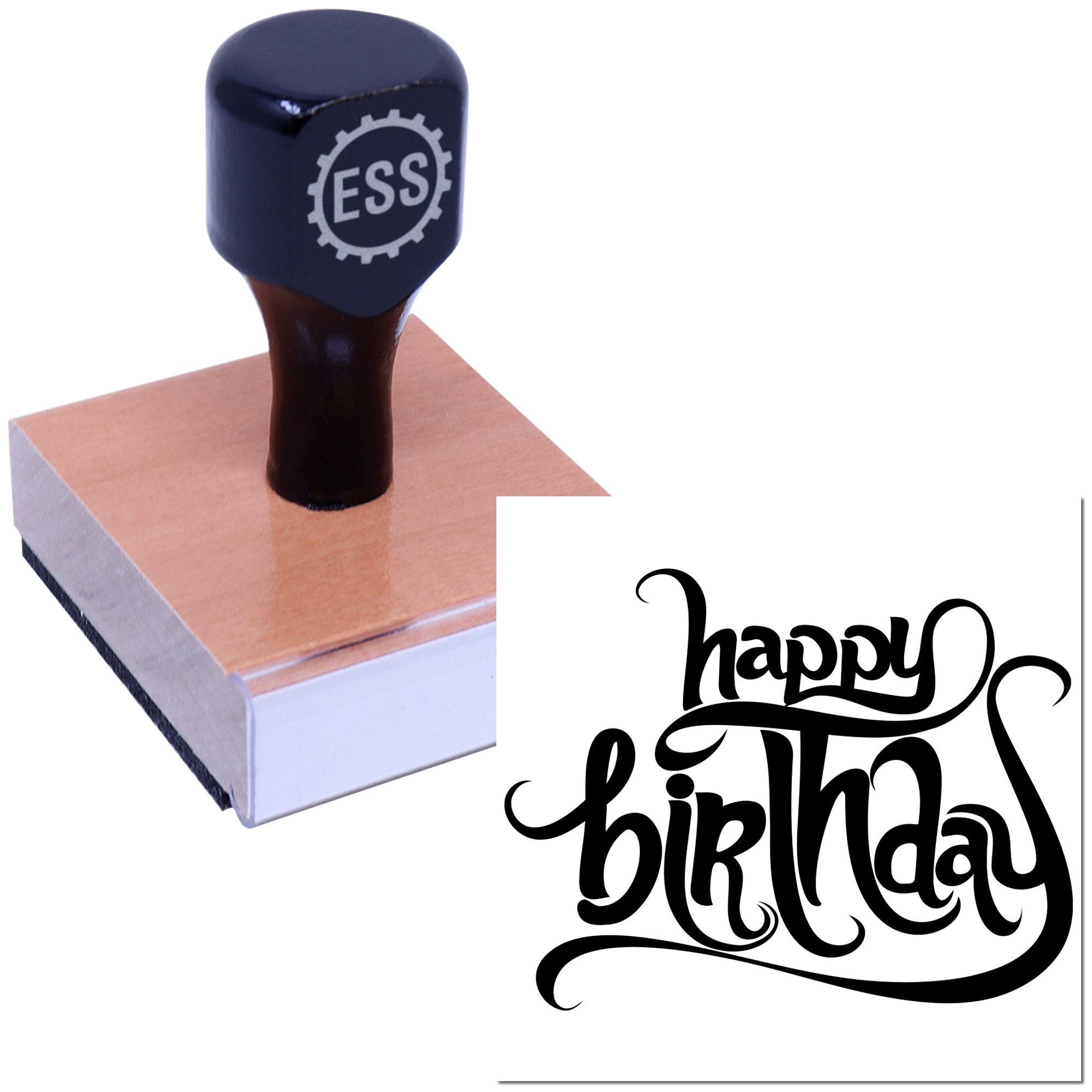 Curly Celebration Card Making Rubber Stamp