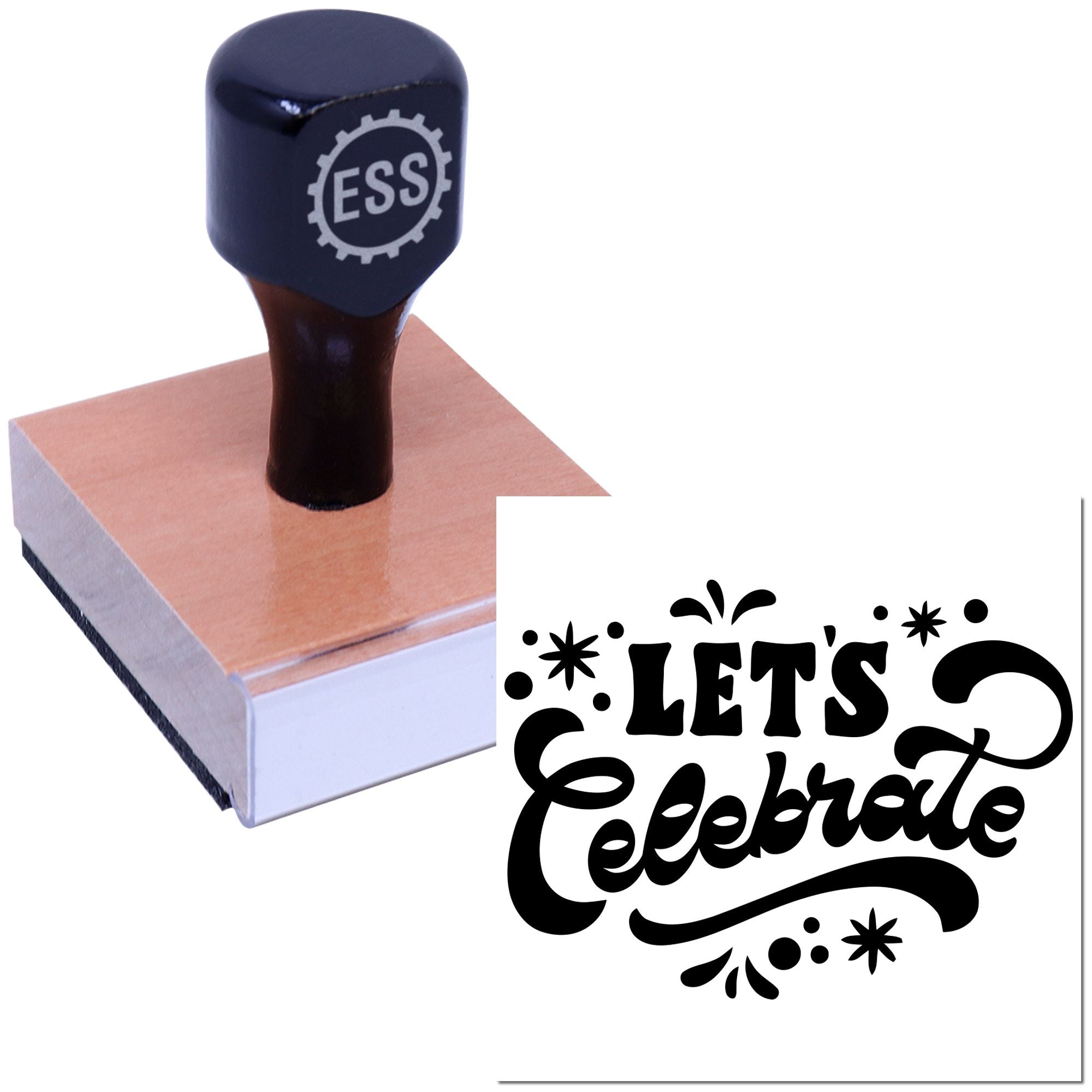 Festive Celebration Scene Card Rubber Stamp