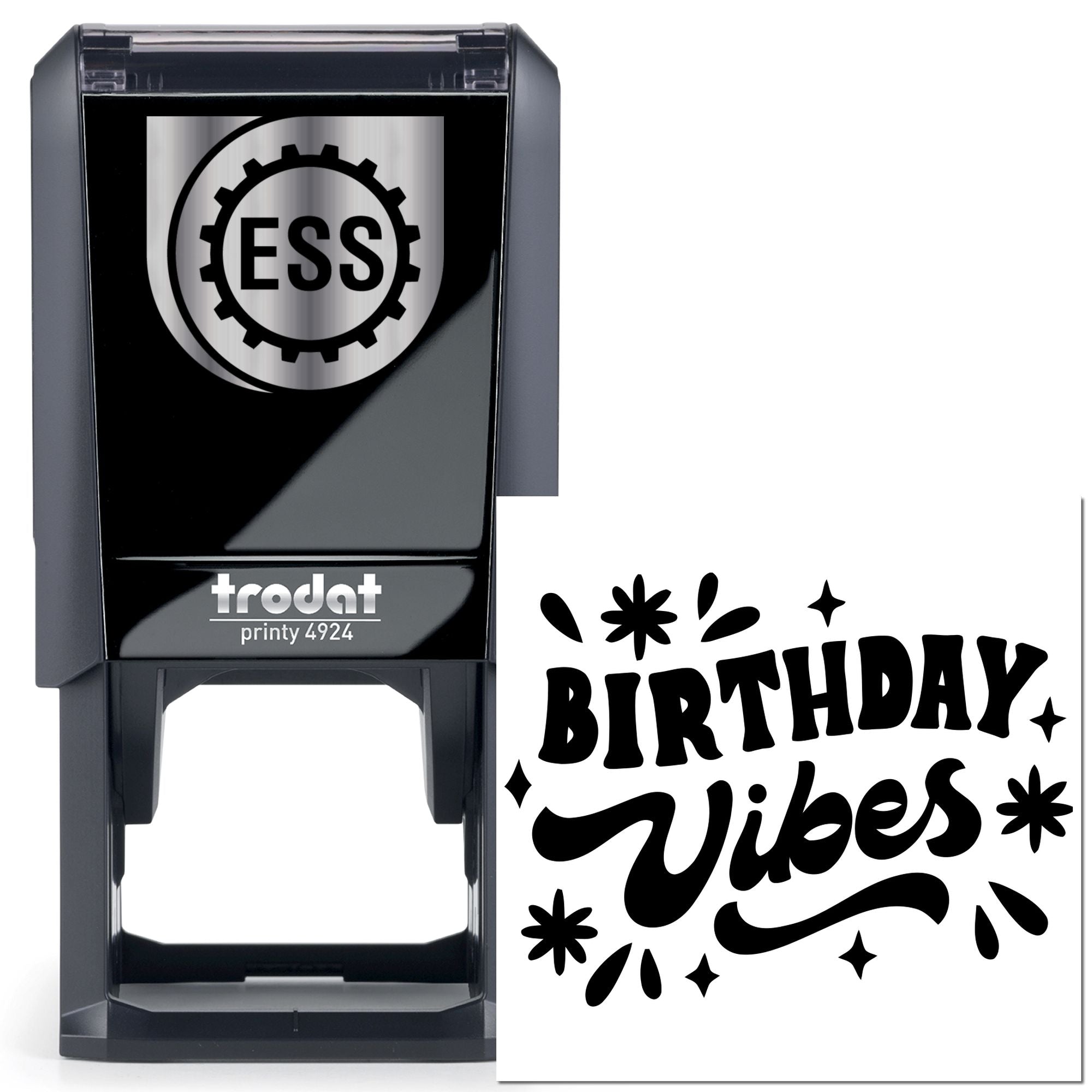 Self-Inking Glittery Birthday Vibes Card Stamp
