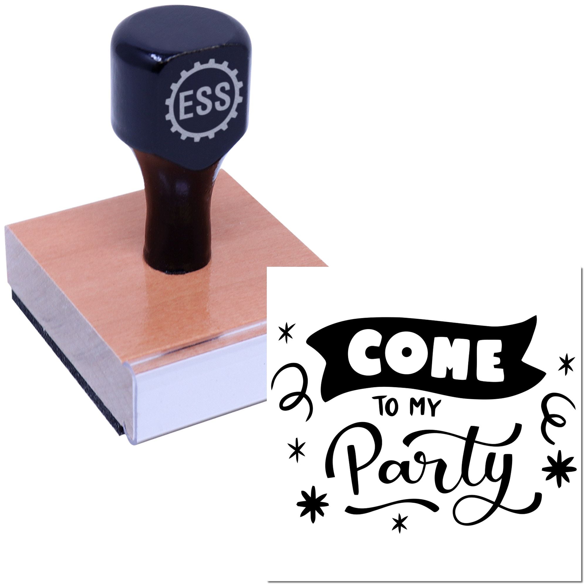 Festive Celebration Invite Paper Craft Rubber Stamp