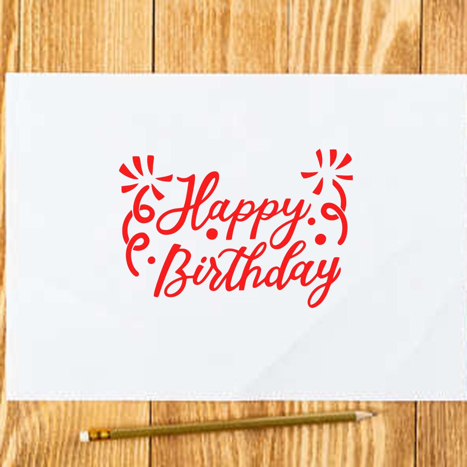 Confetti Birthday Bash Card Rubber Stamp