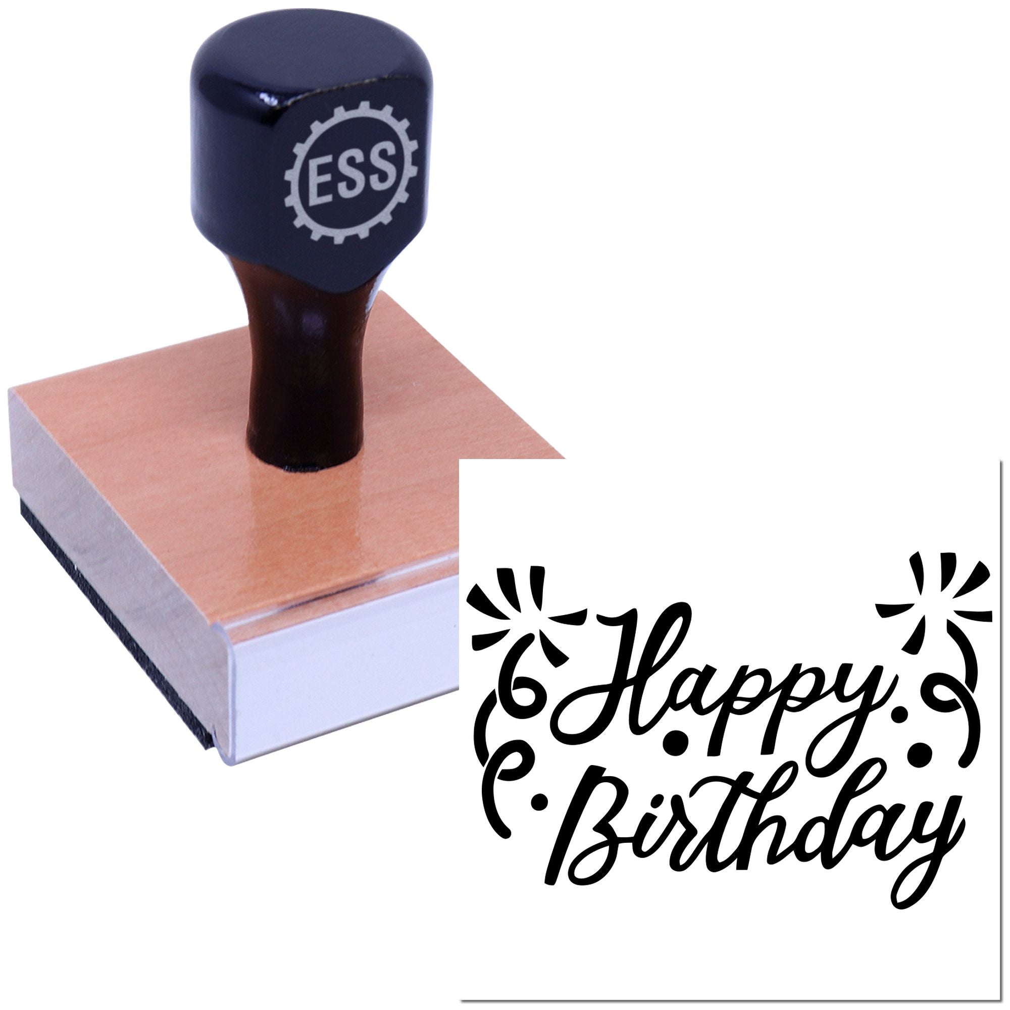 Confetti Birthday Bash Card Rubber Stamp