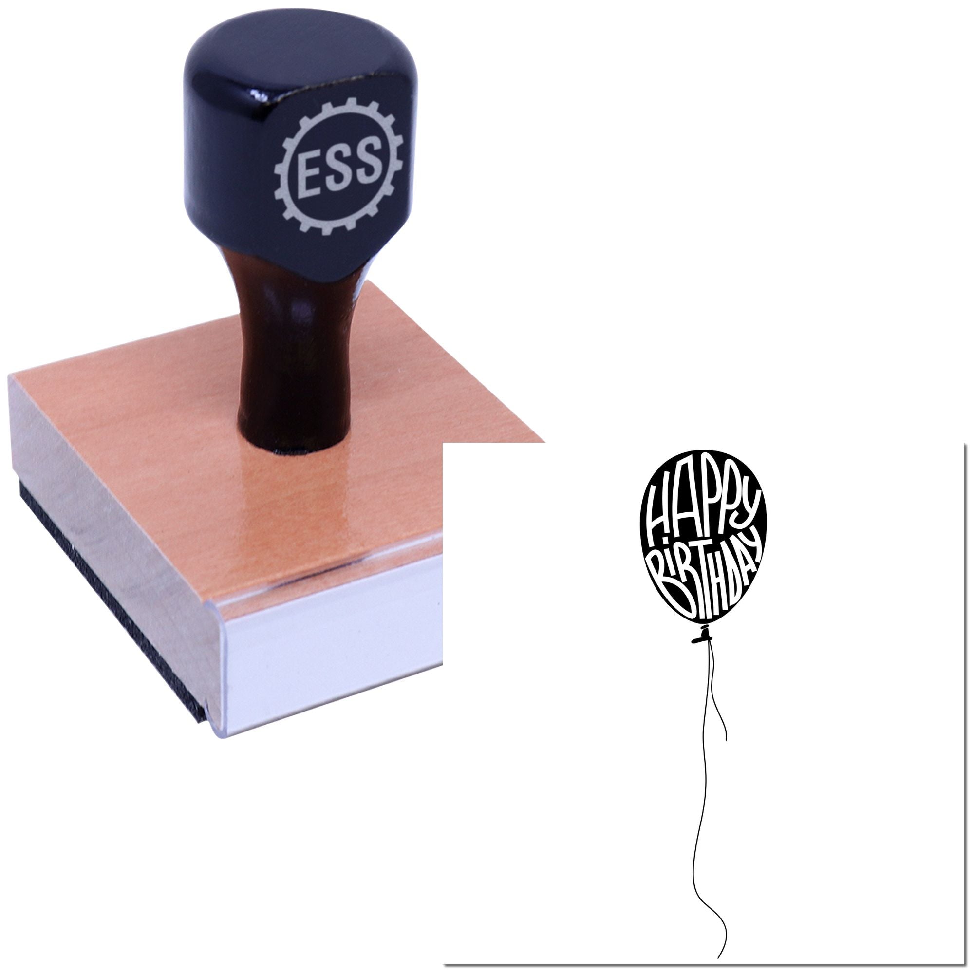 Colorful Hot Air Celebration Craft Rubber Stamp