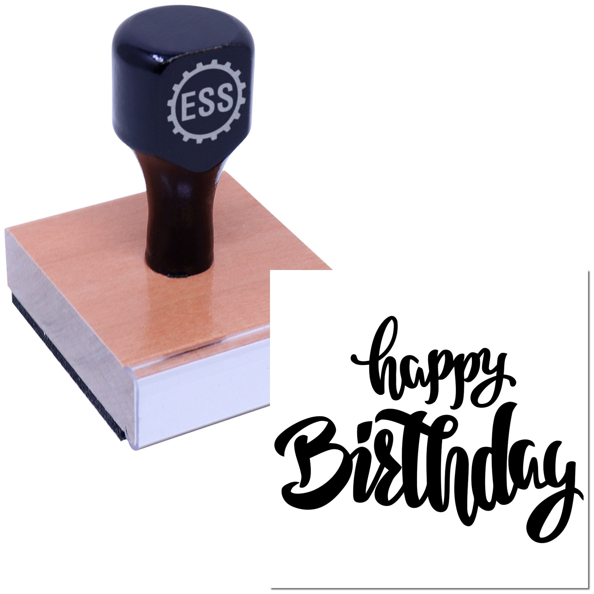 Birthday Party Guide Card Rubber Stamp