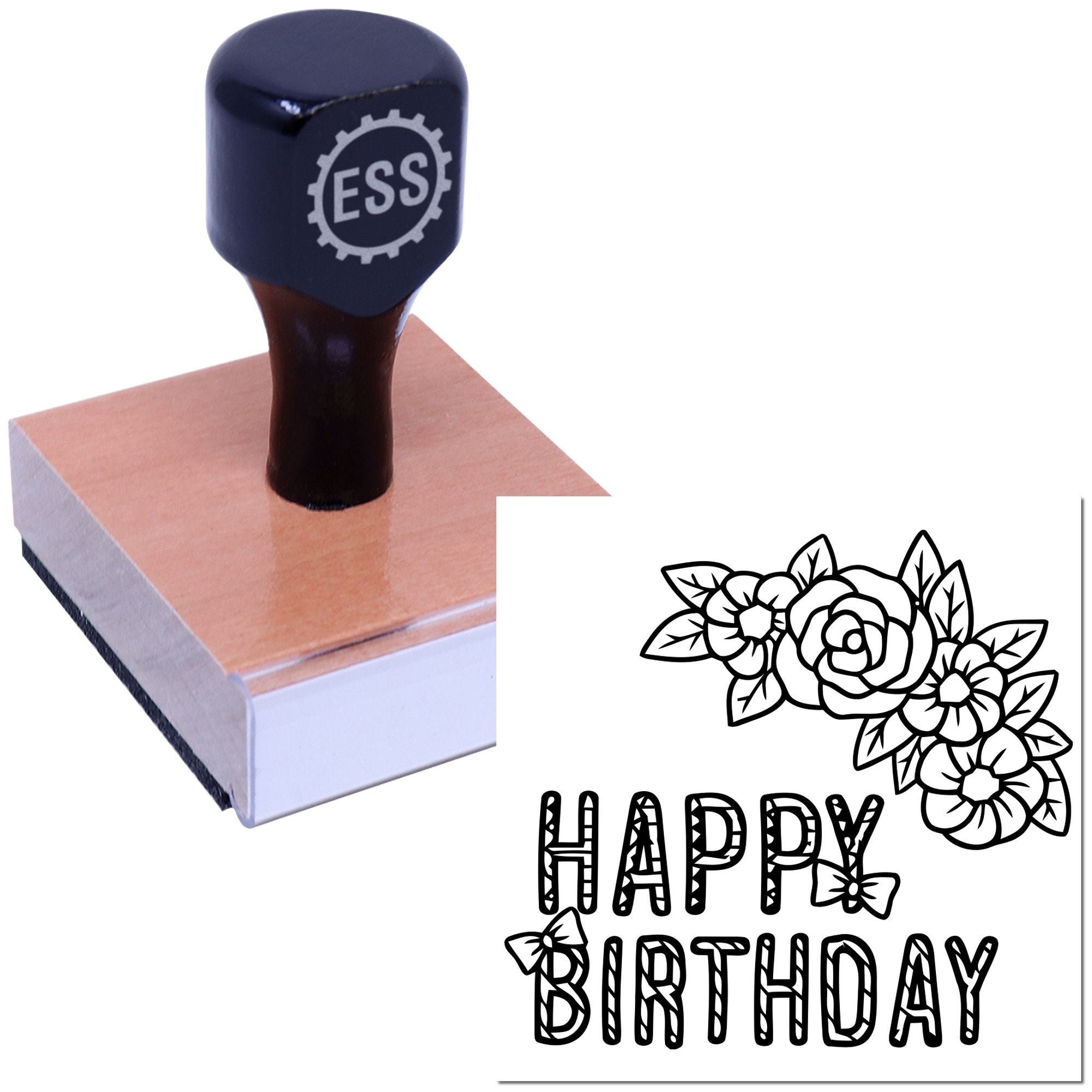 Birthday Blossom Fest Card Making Rubber Stamp