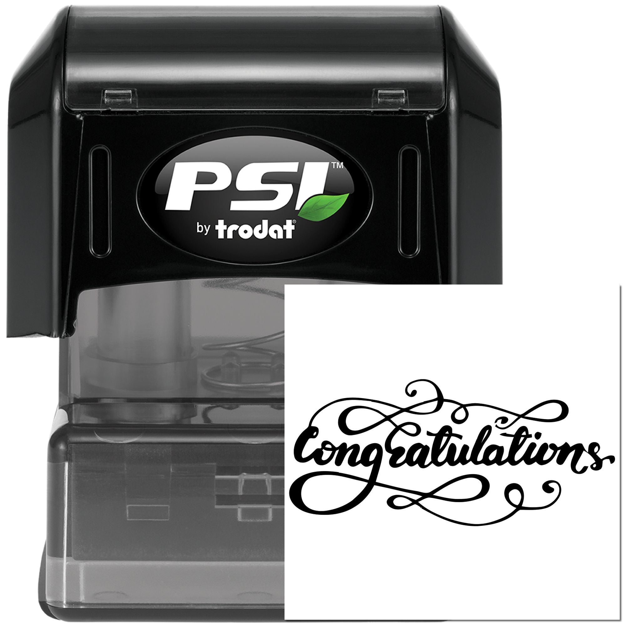 PSI Pre-Inked Spiral Congrats Festivity Card Stamp