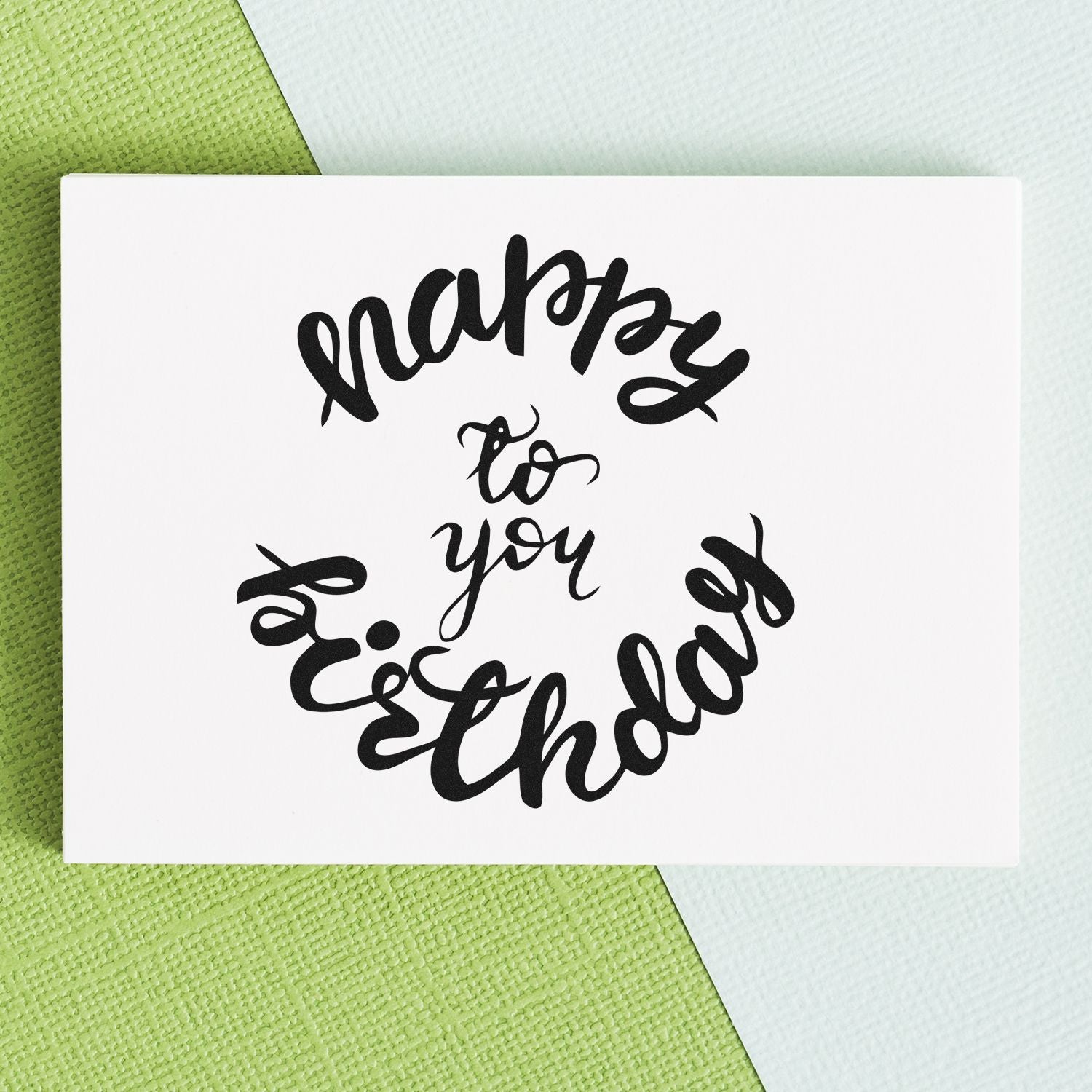 PSI Pre-Inked Curly Birthday Cheer Card Stamp
