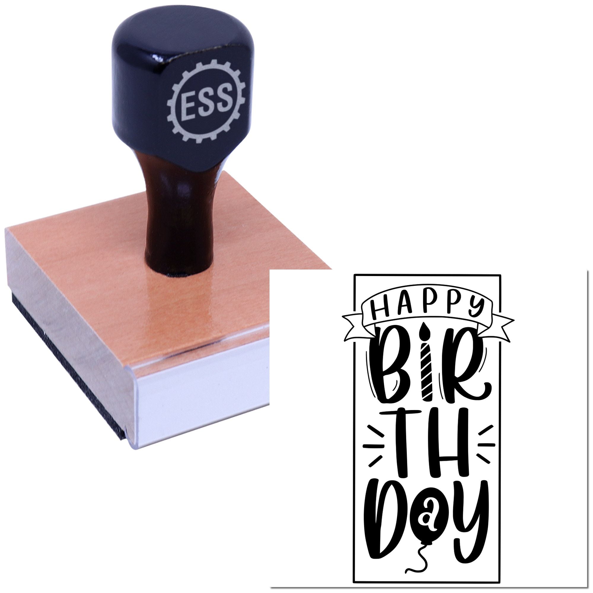 Festive Birthday Scrapbook Rubber Stamp