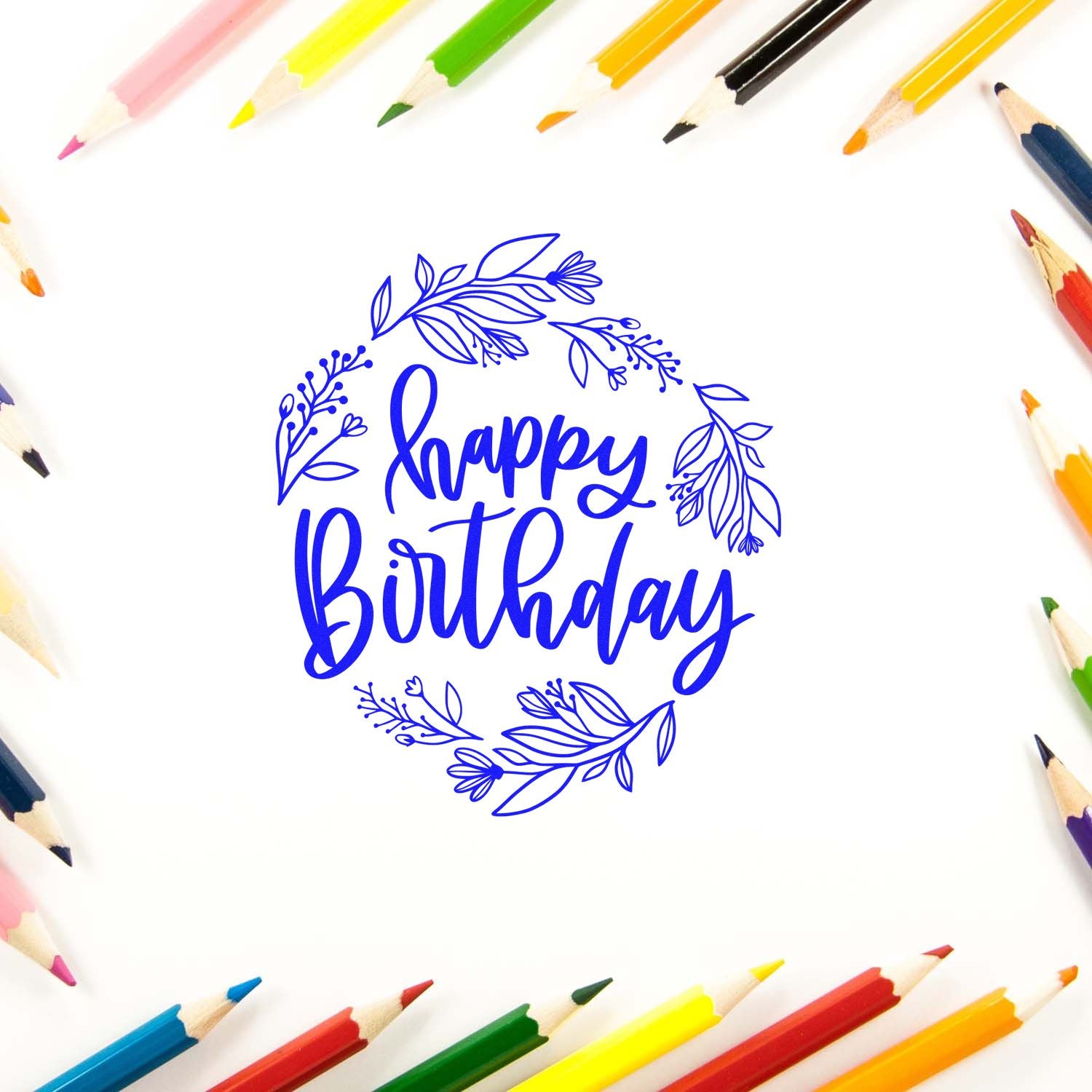 PSI Pre-Inked Flourishing Birthday Delight Card Stamp