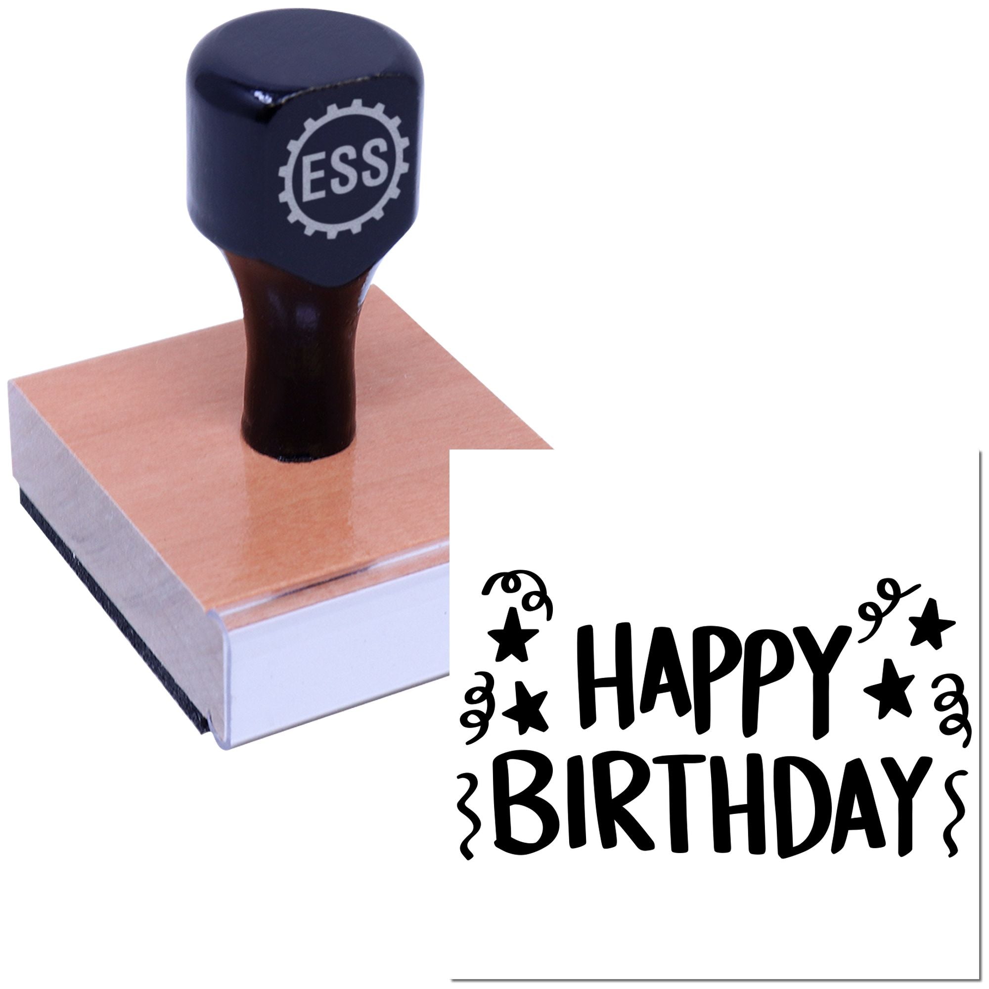 Festive Confetti Party Paper Craft Rubber Stamp