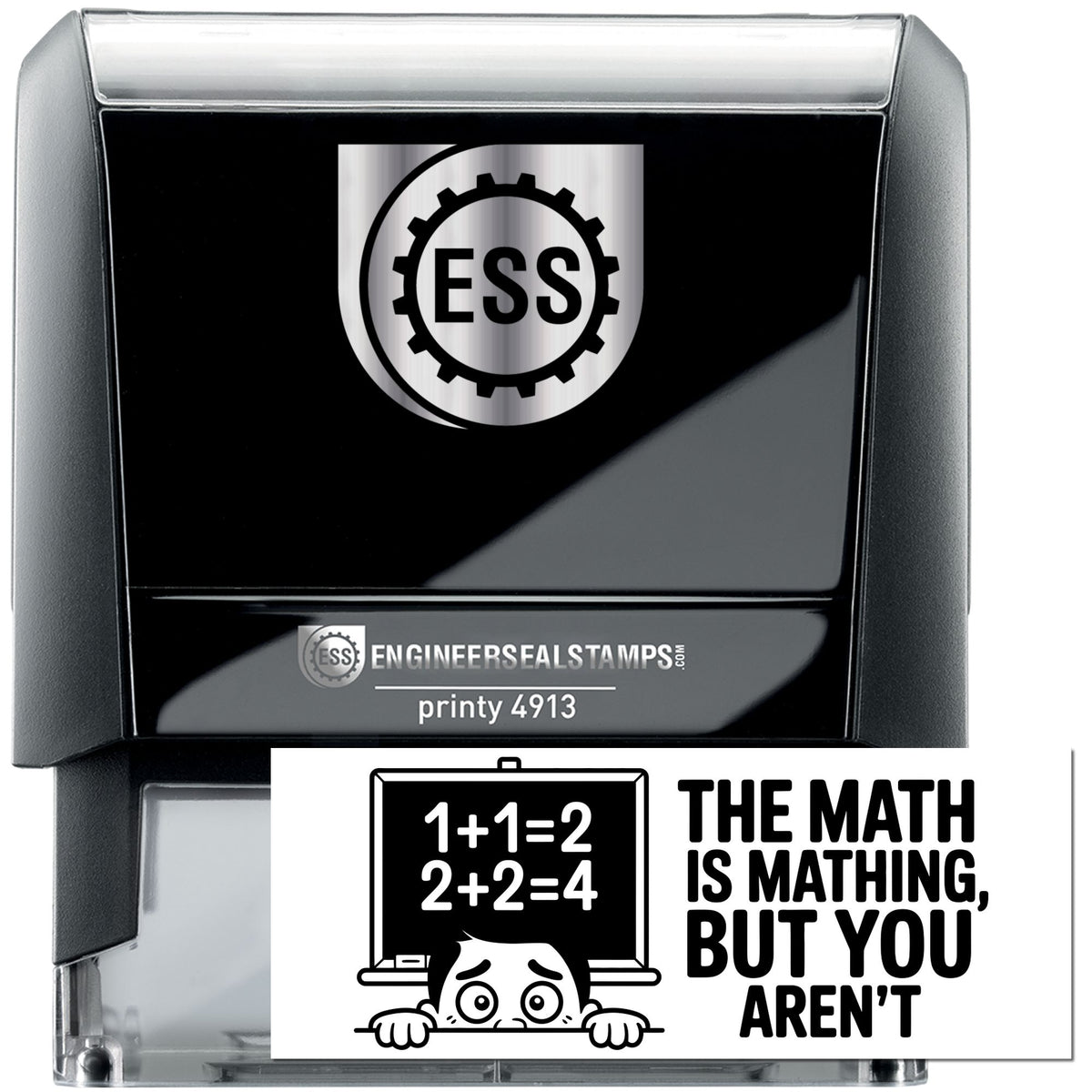 Black Trodat Brain Fart self-inking rubber stamp, stock stamp with humorous brain fart design in a compact, easy-to-ink style.