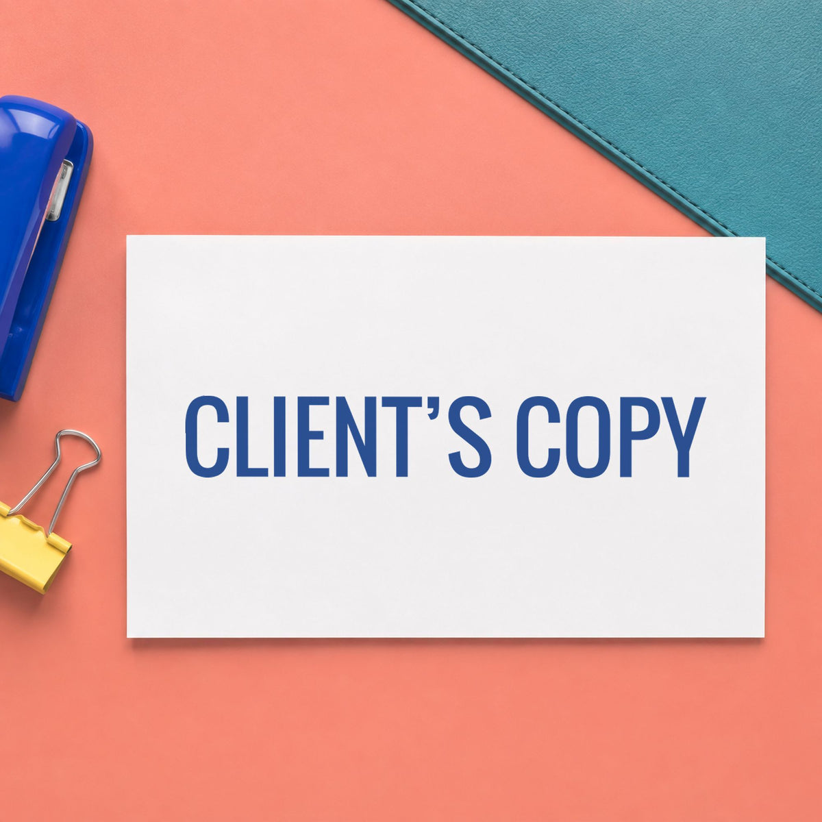 "Client's copy" imprint sized 1/2 x 1-5/8 in on a document page