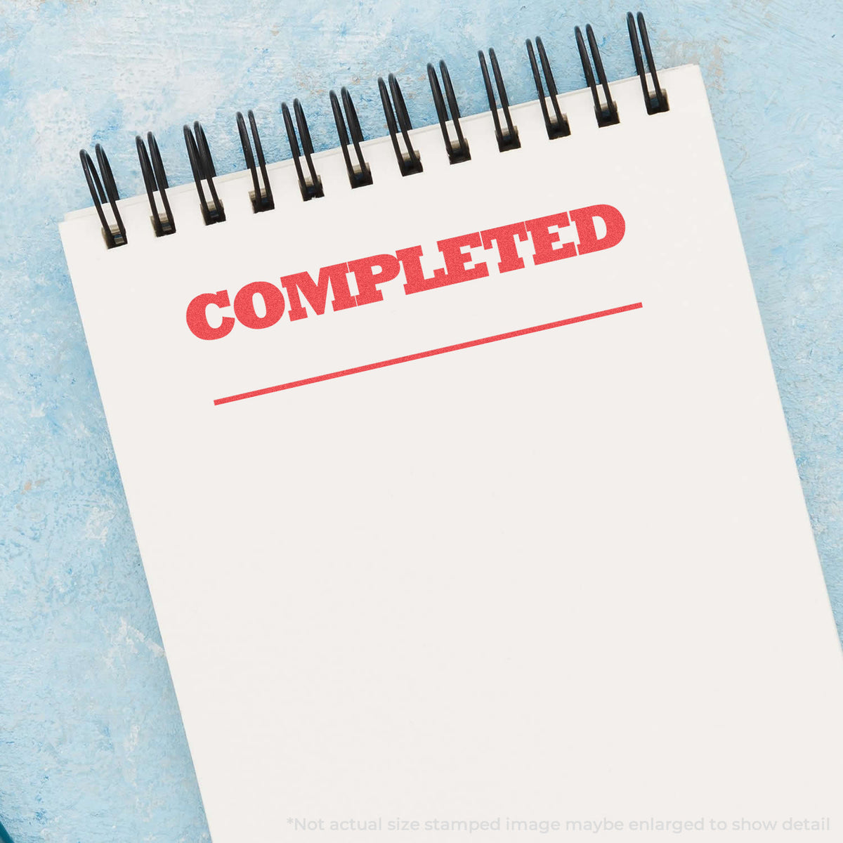"Completed" Xstamper stamp used on filed paperwork