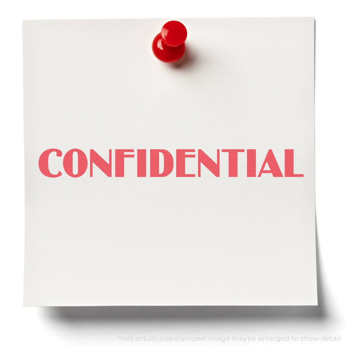 "Confidential" stamp and its crisp 1/2 x 1-5/8 in impression on paper