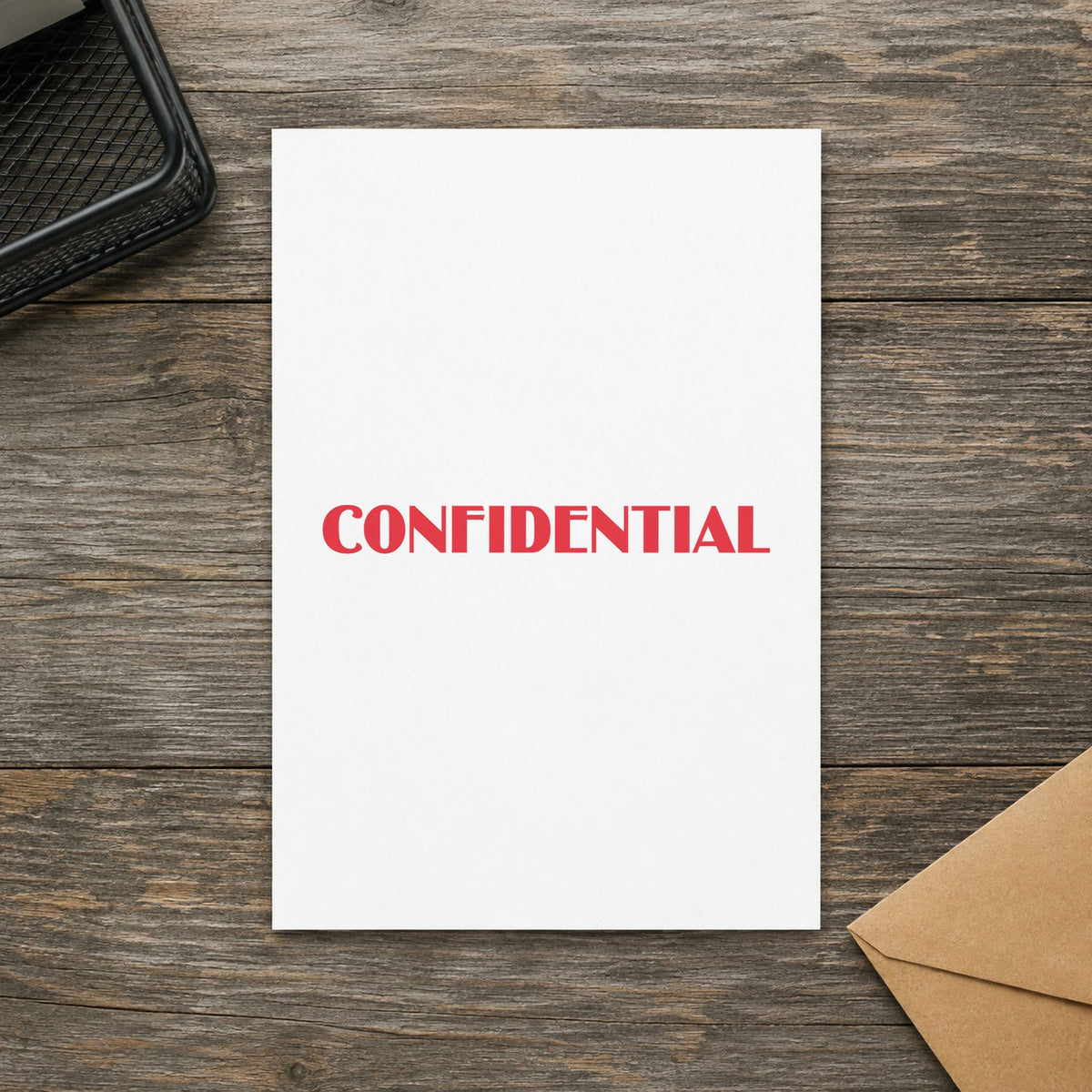 "Confidential" imprint on a printed page, Xstamper No. 1150