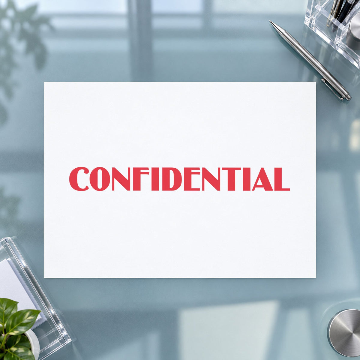 "Confidential" imprint sized 1/2 x 1-5/8 in on a document page