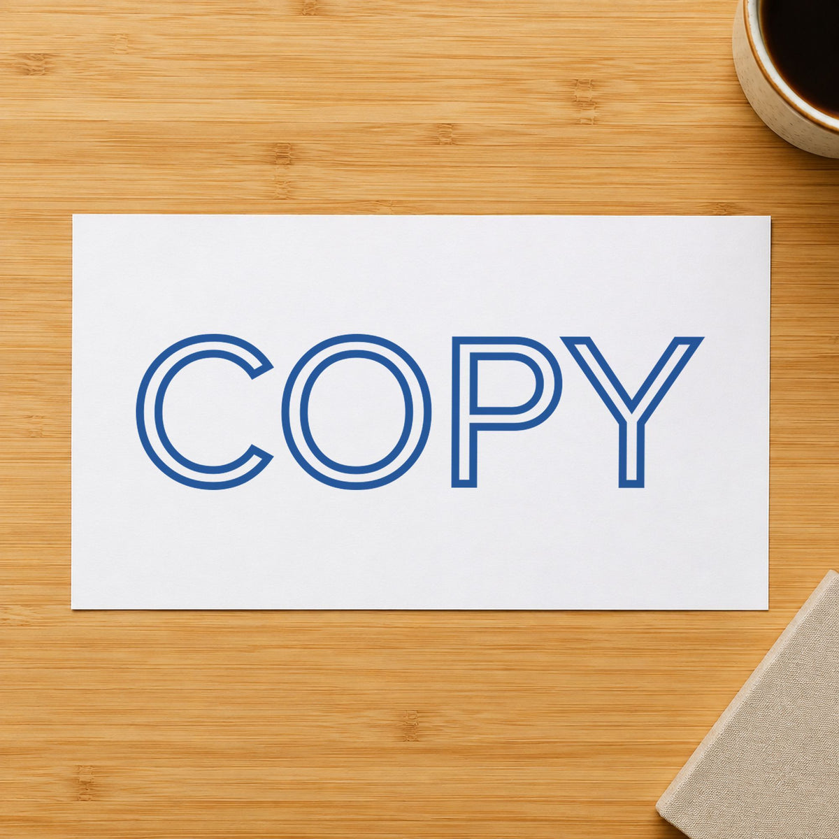 "Copy" Xstamper No. 1006 stamp shown in everyday handling