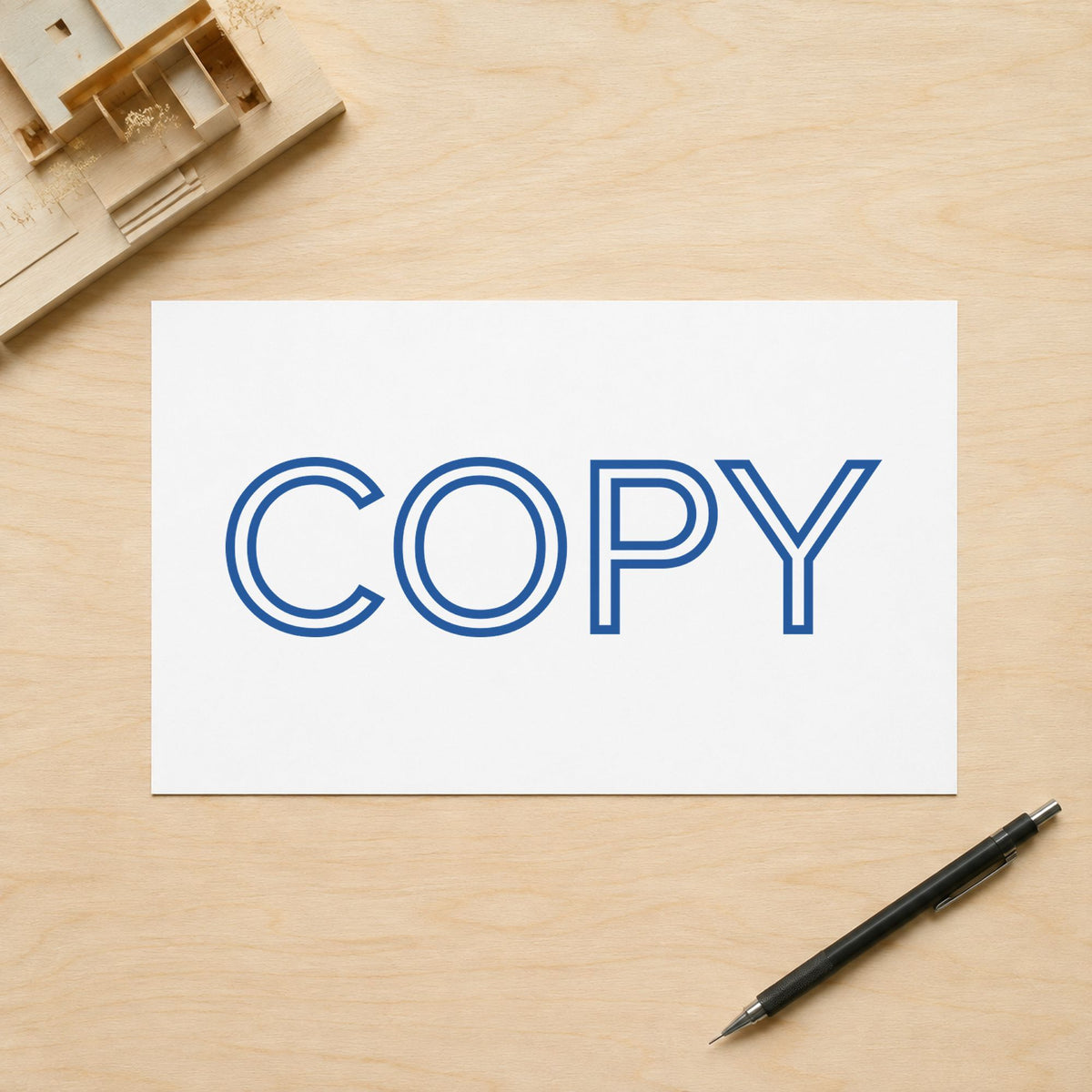 Close view of the "Copy" mark left by Xstamper No. 1006