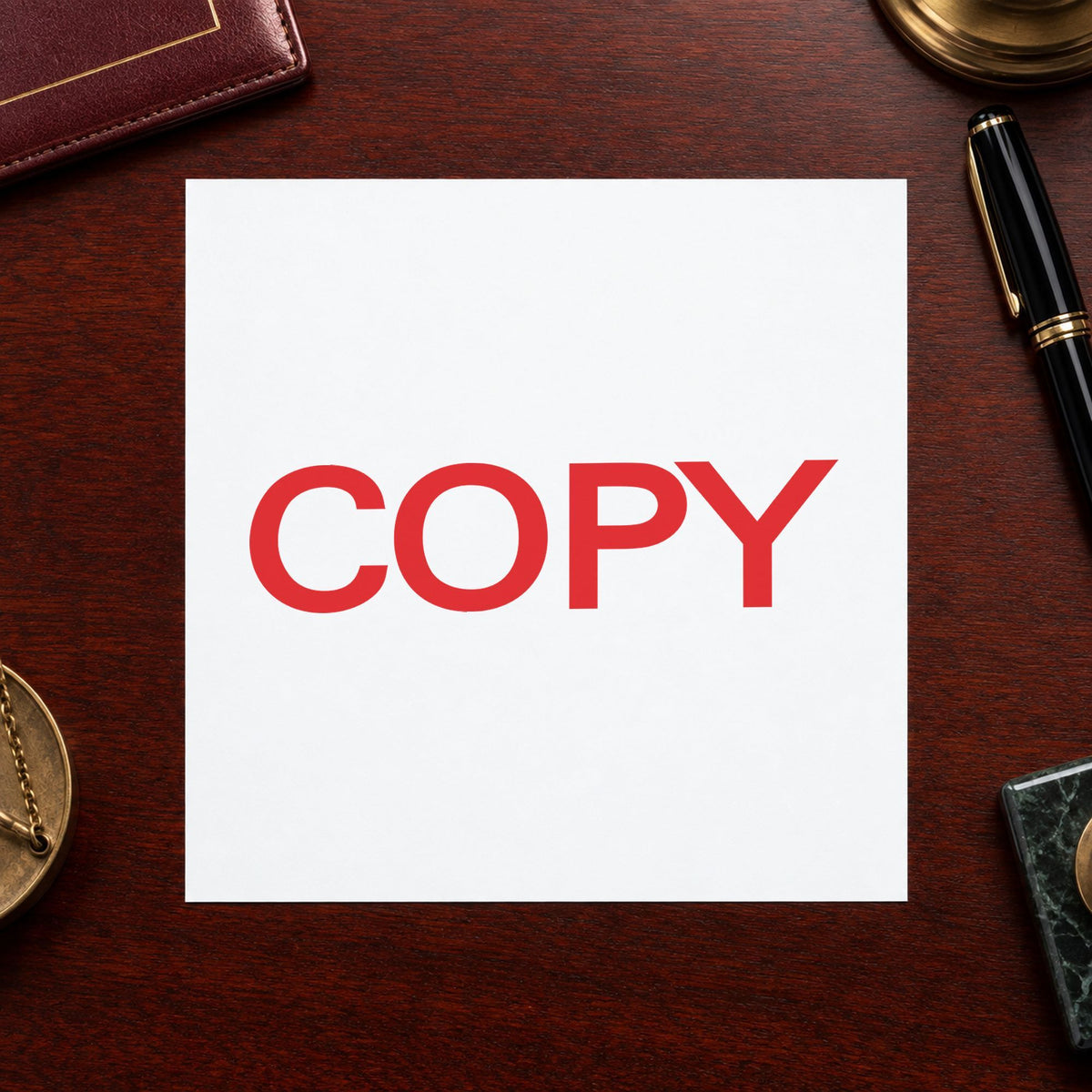 "Copy" imprint on a printed page, Xstamper No. 1359