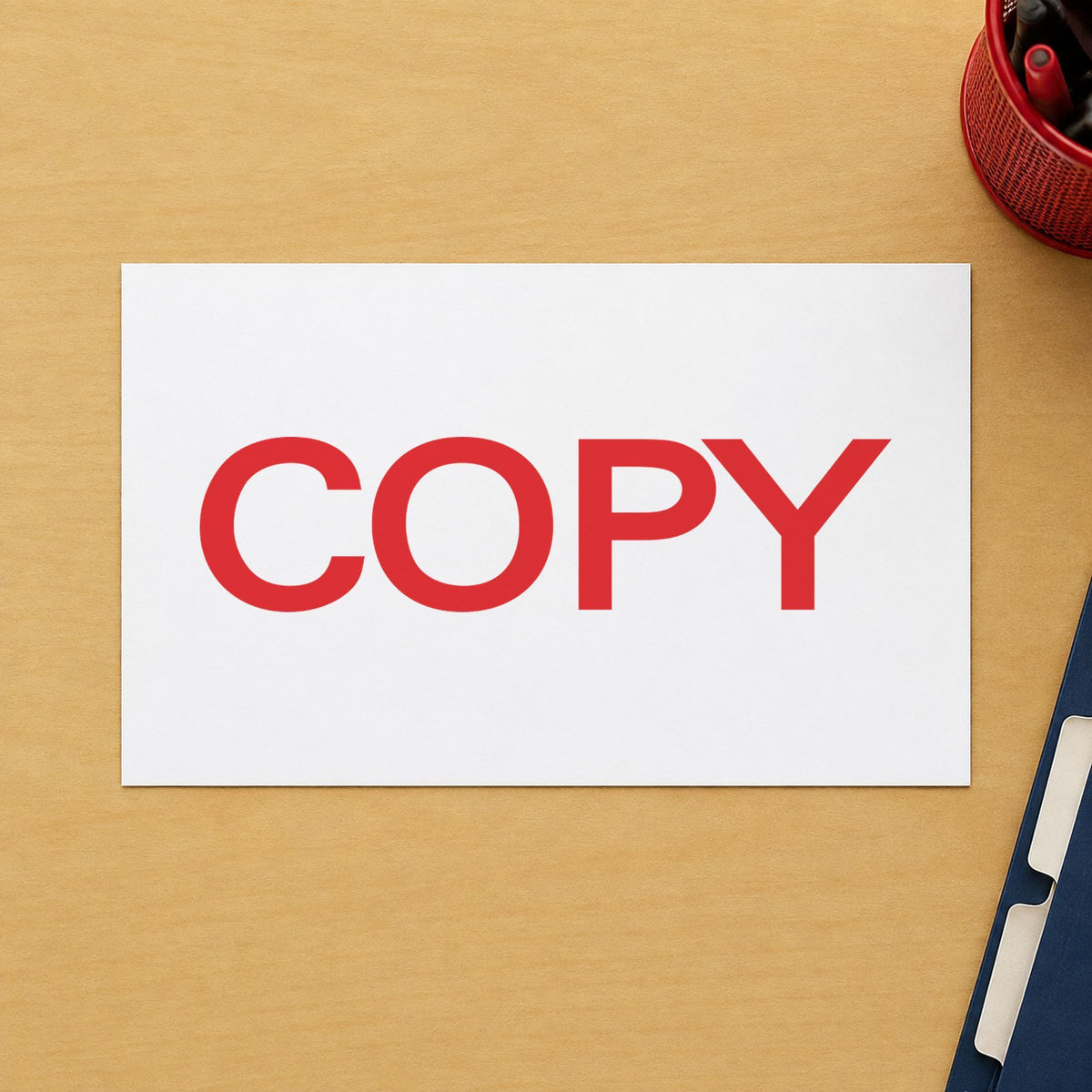"Copy" Xstamper stamp at work on everyday office paperwork