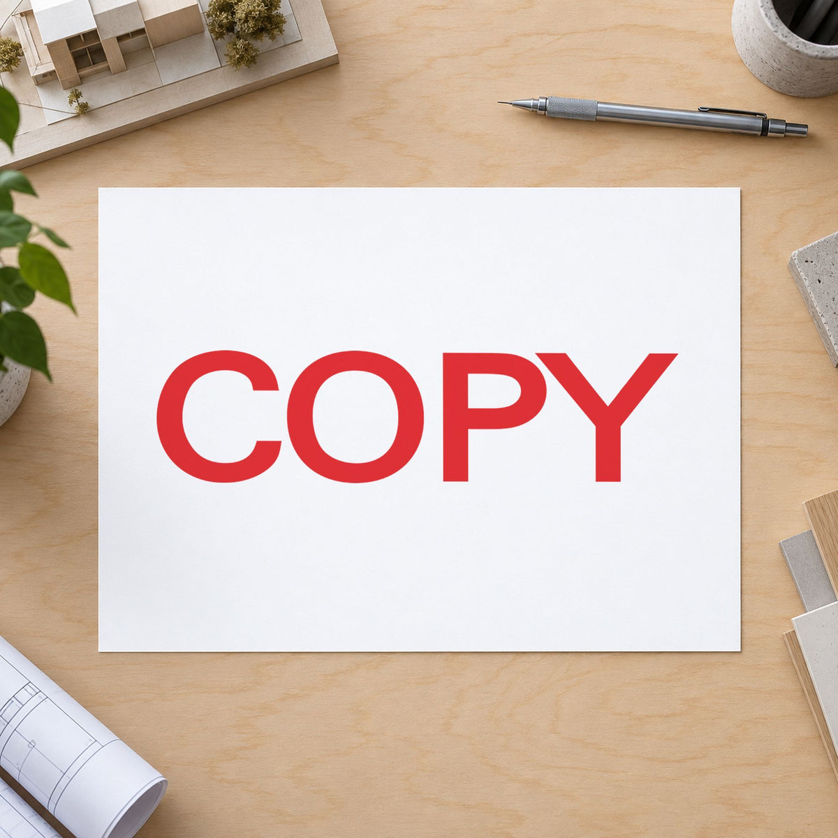 "Copy" imprint sized 1/2 x 1-5/8 in on a document page
