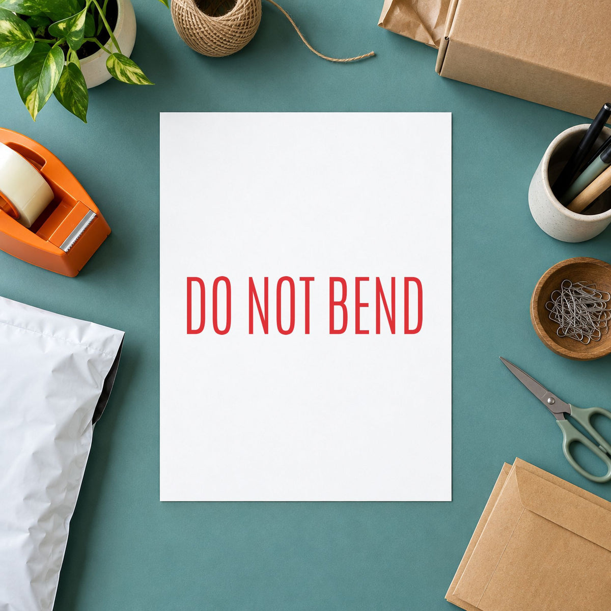 Close view of the "Do not bend" mark left by Xstamper No. 1537