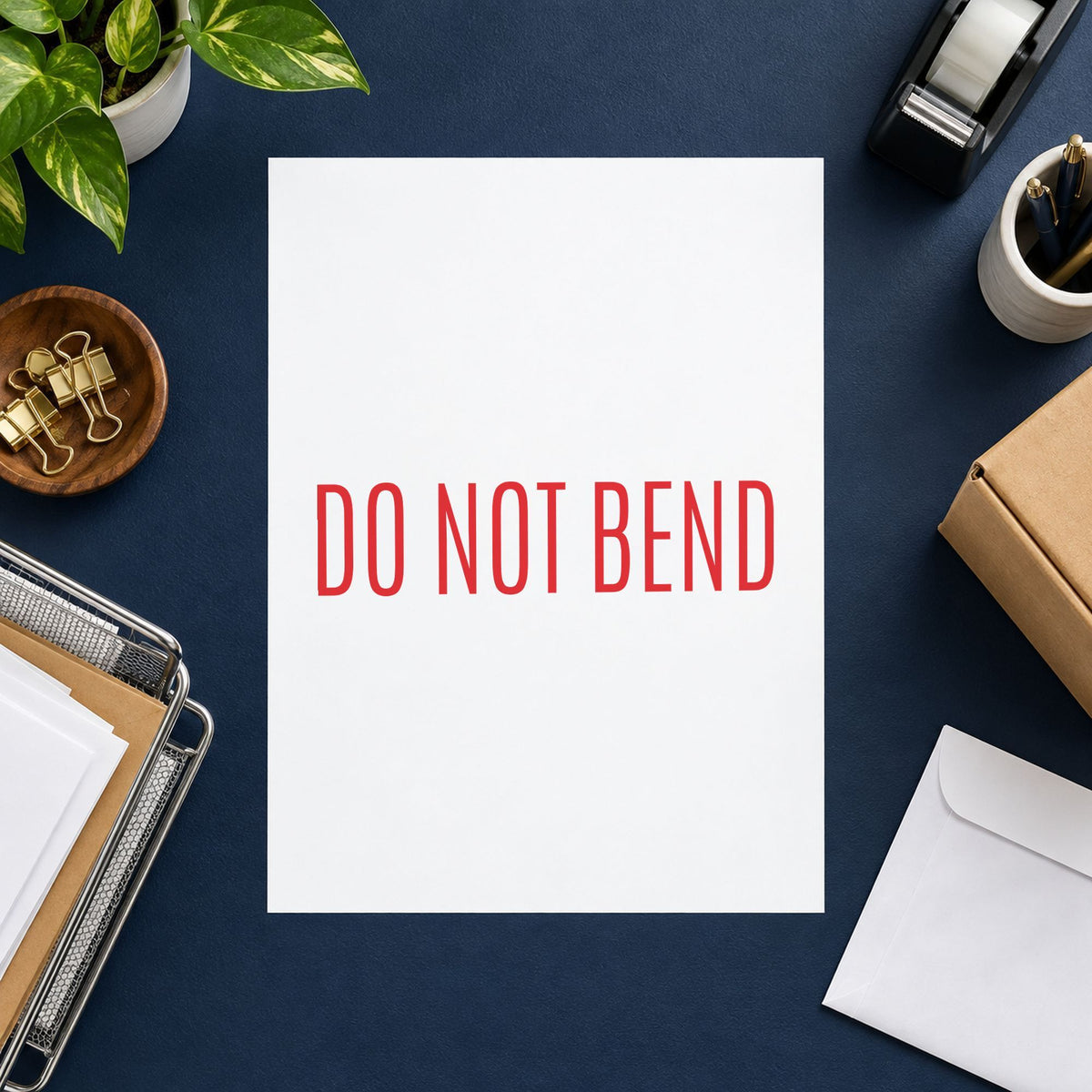 "Do not bend" imprint sized Approximately 1/2 in tall x 1-5/8 in wide on a document page