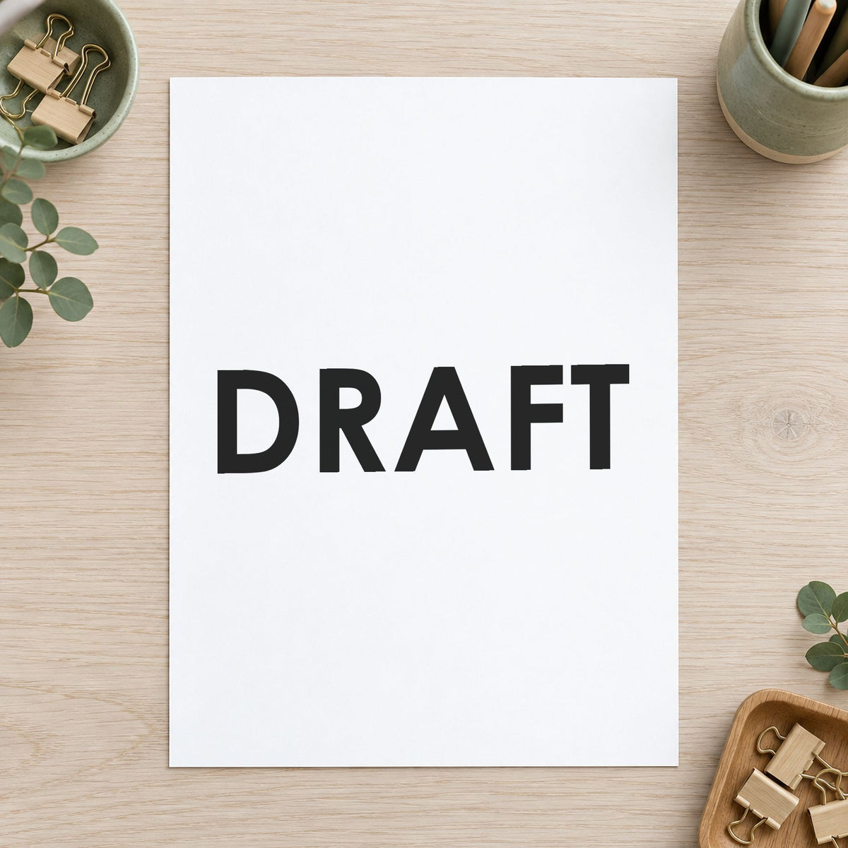 "Draft" Xstamper stamp at work on everyday office paperwork