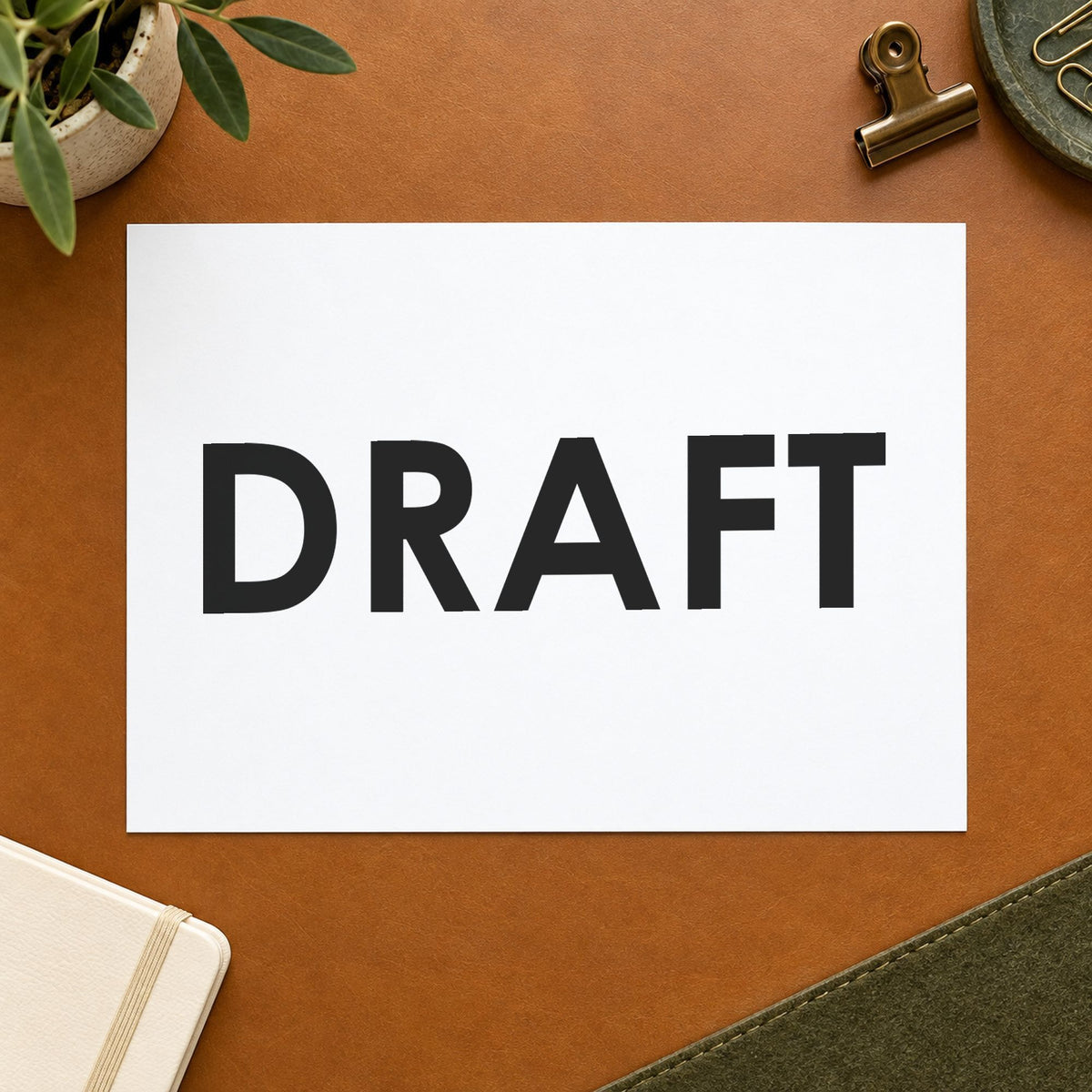 Close view of the "Draft" mark left by Xstamper No. 1068