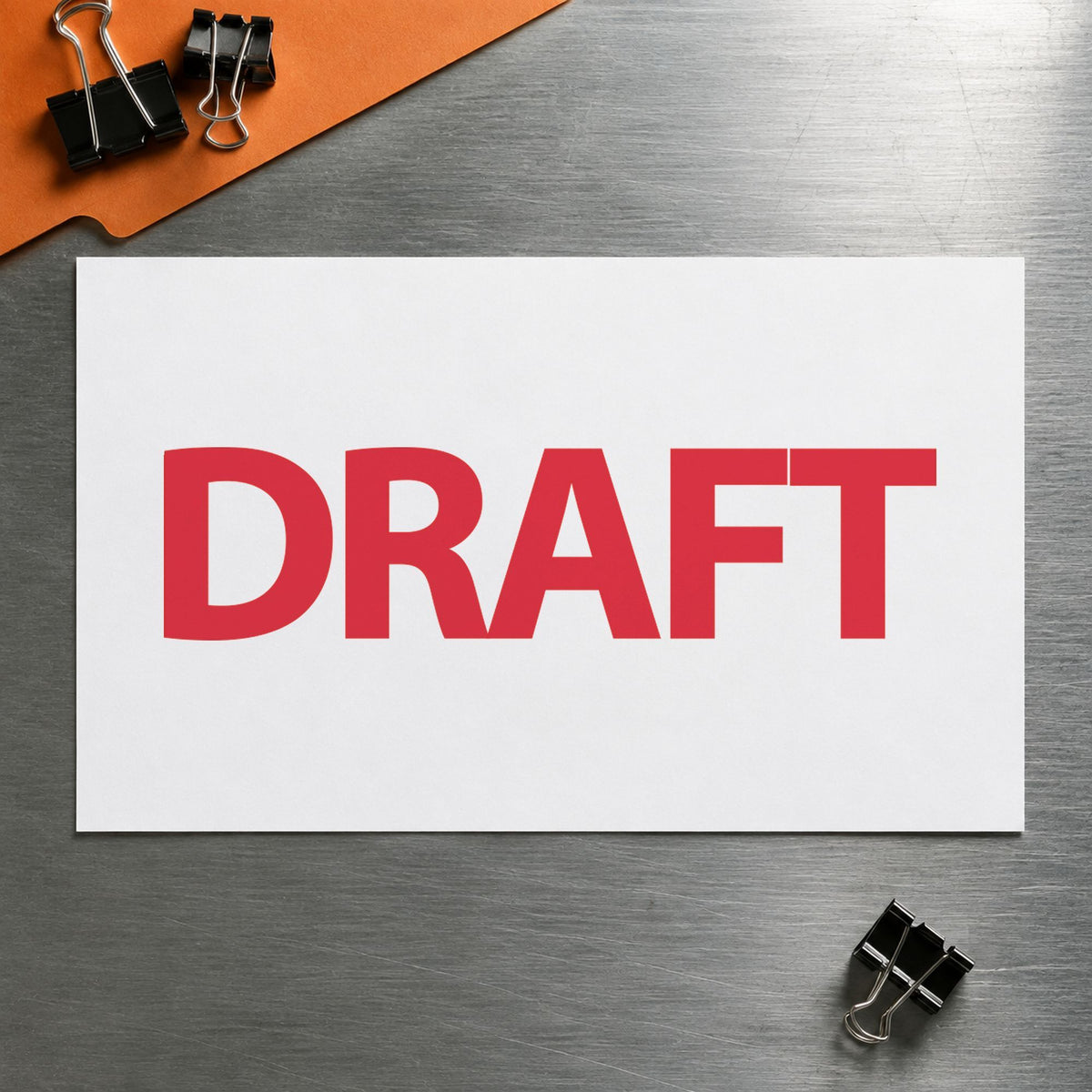 "Draft" Xstamper No. 1360 stamp shown in everyday handling