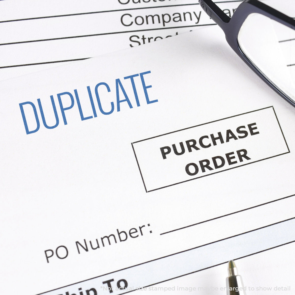 "Duplicate" Xstamper stamp used on filed paperwork