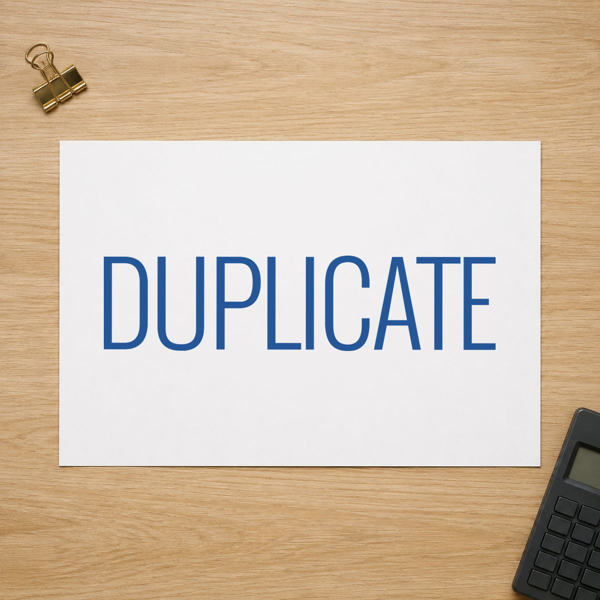 "Duplicate" Xstamper stamp at work on everyday office paperwork