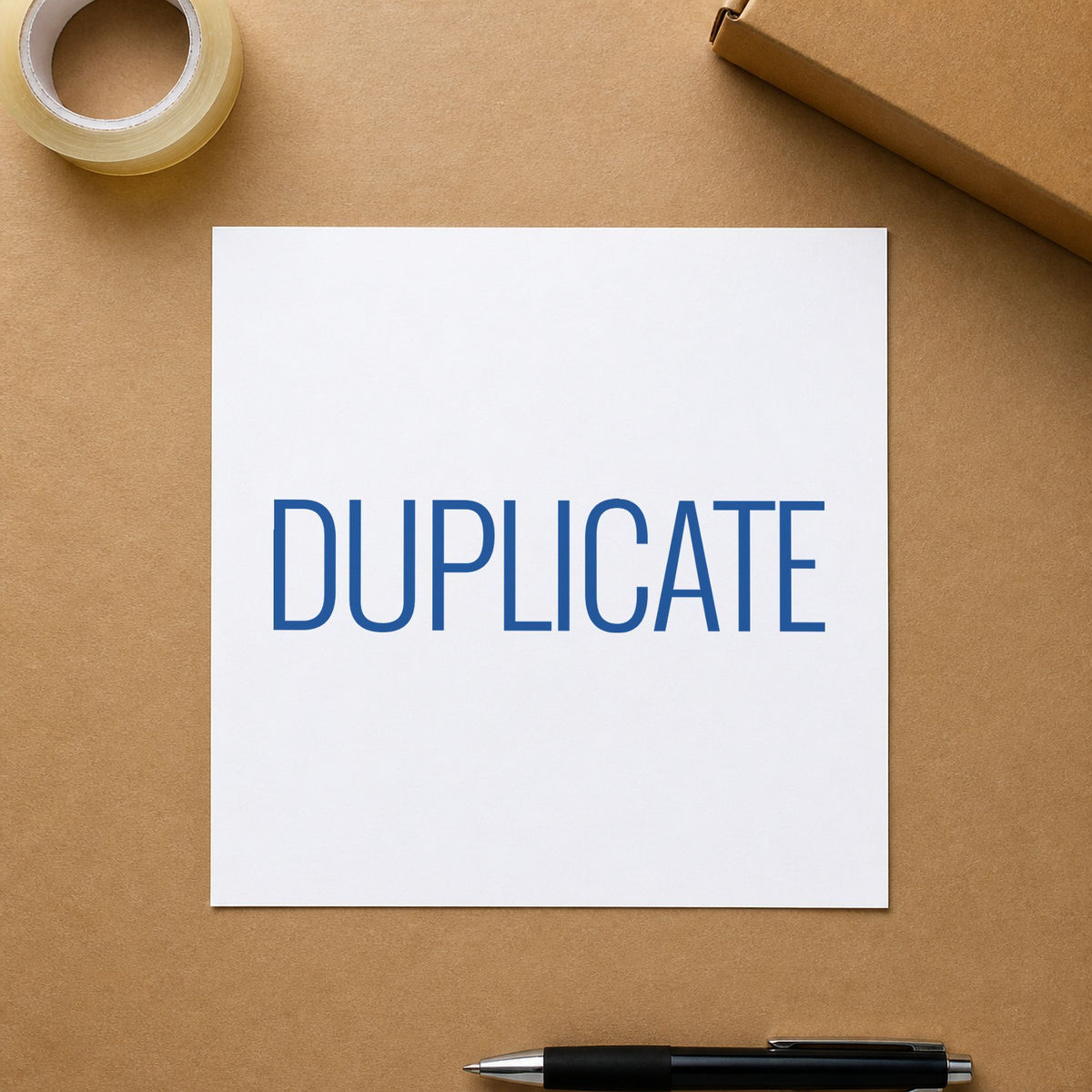 "Duplicate" imprint sized 1/2 x 1-5/8 in on a document page