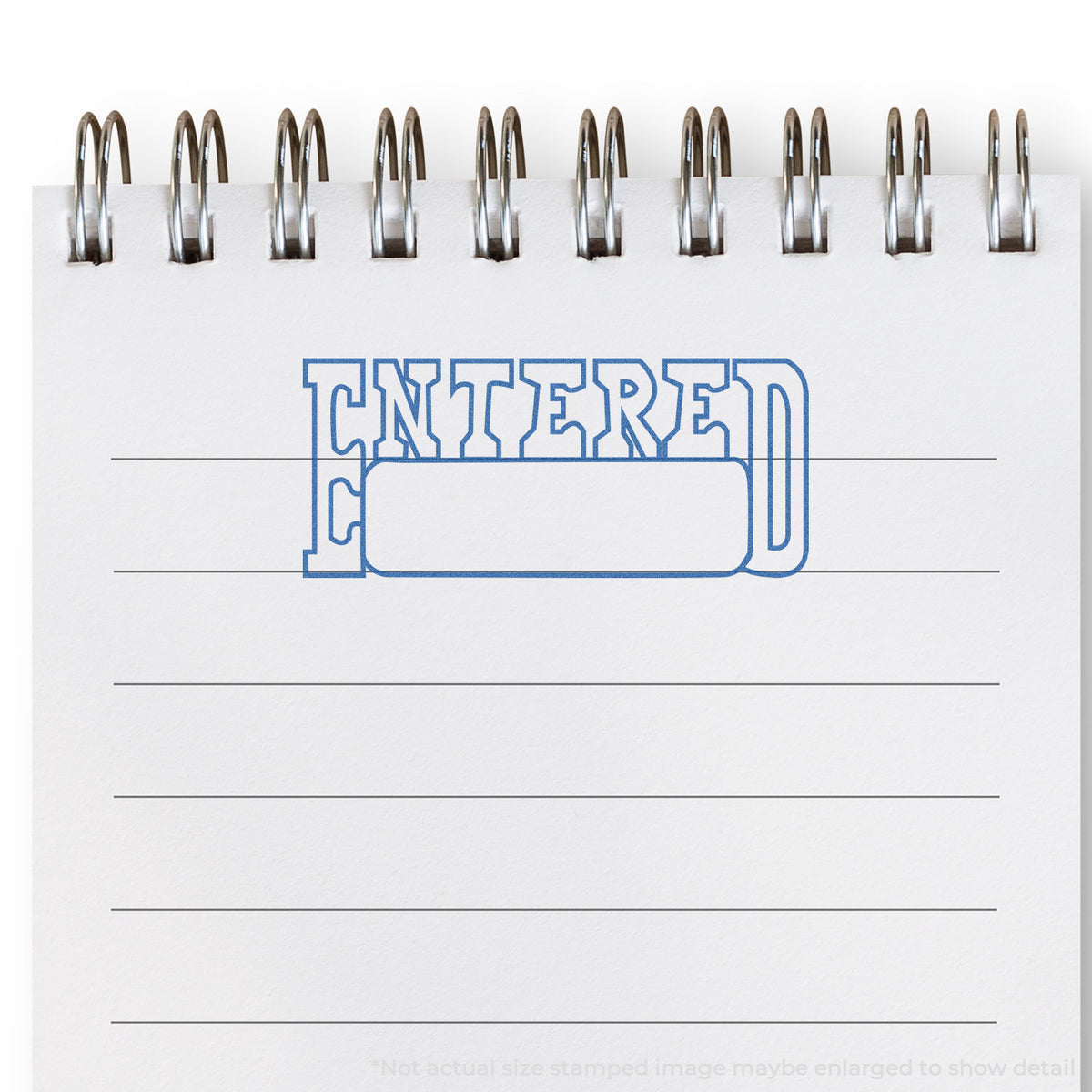 "Date entered" Xstamper stamp used on filed paperwork
