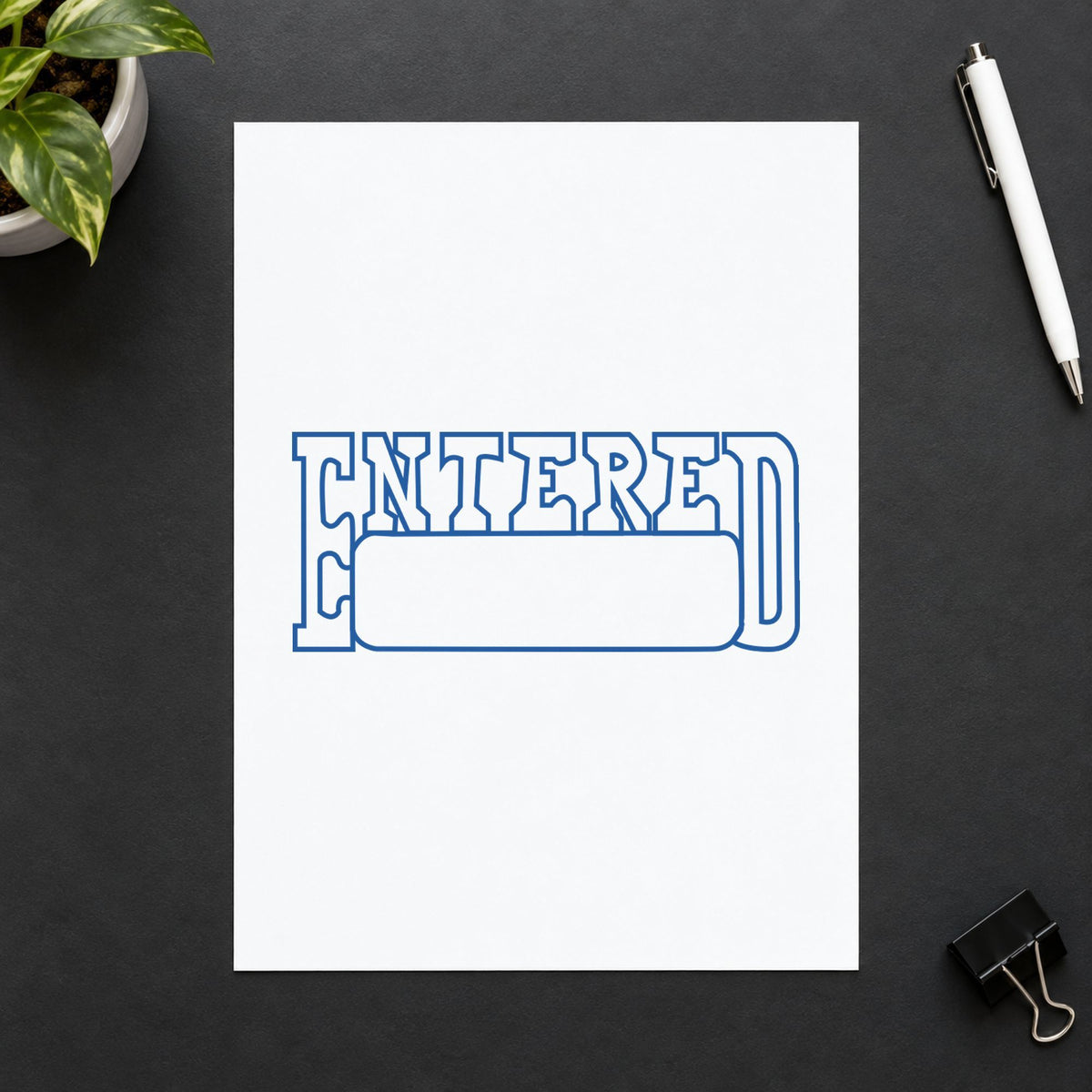 "Date entered" imprint sized Approximately 1/2 in tall x 1-5/8 in wide on a document page