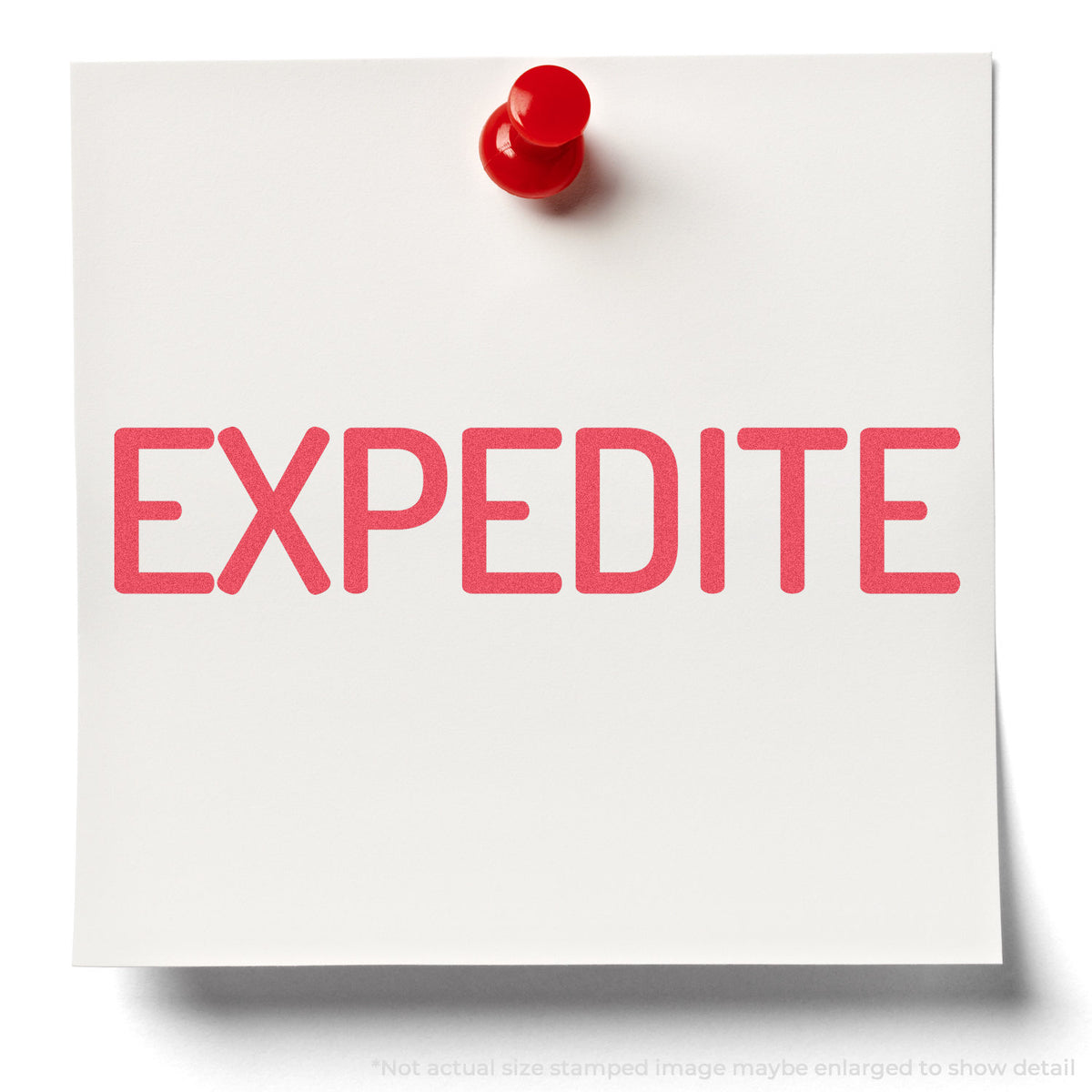 "Expedite" stamp and its crisp 1/2 x 1-5/8 in impression on paper