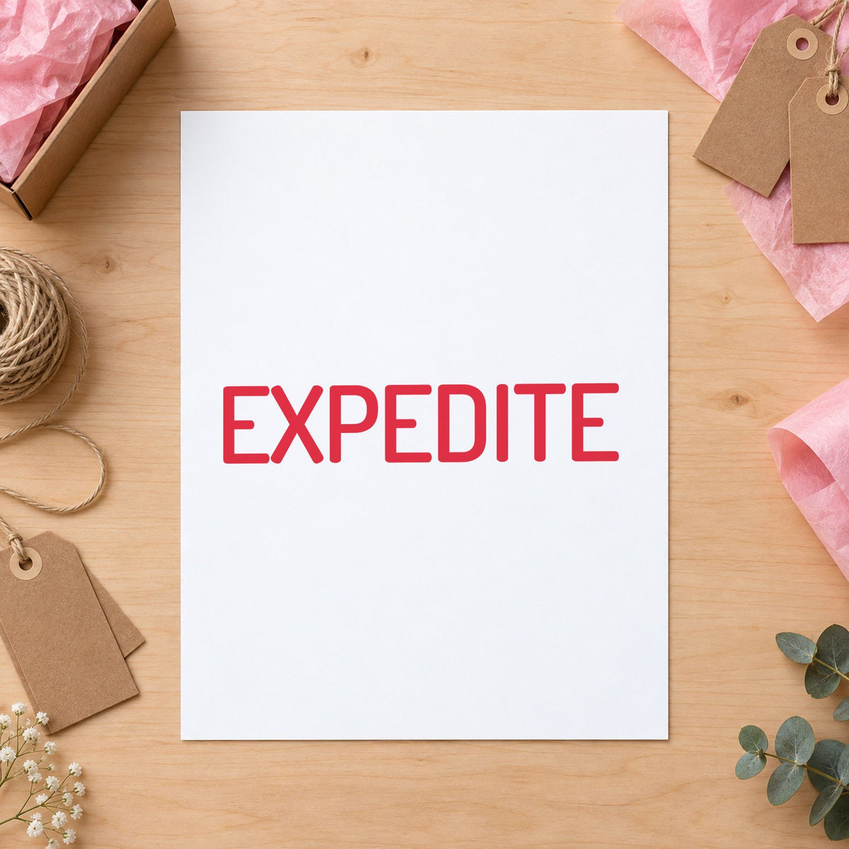 Close view of the "Expedite" mark left by Xstamper No. 1034