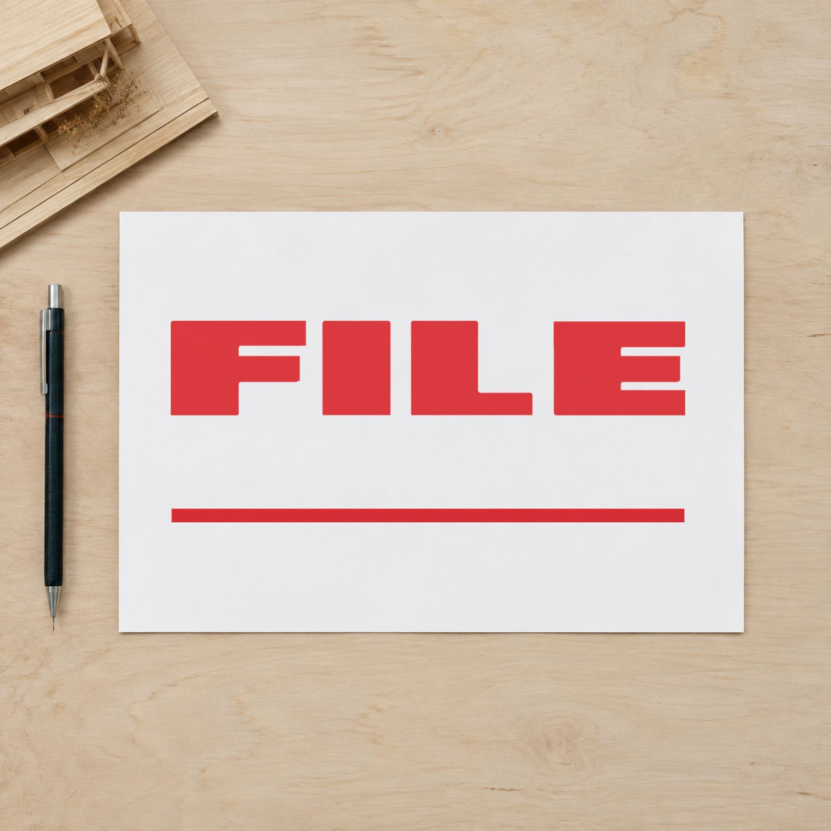"File" Xstamper No. 1217 stamp shown in everyday handling