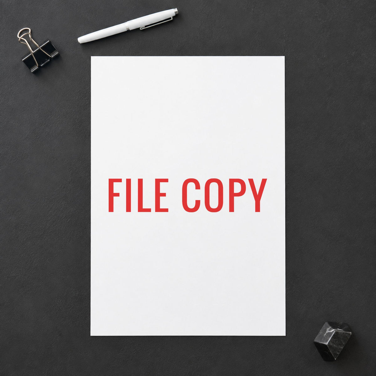 "File copy" imprint on a printed page, Xstamper No. 1071