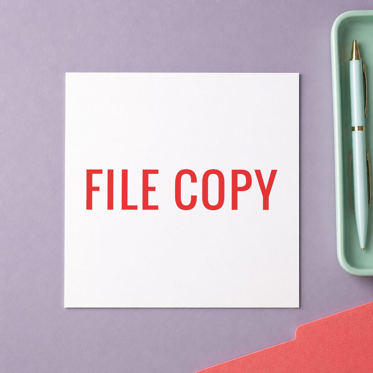 Close view of the "File copy" mark left by Xstamper No. 1071