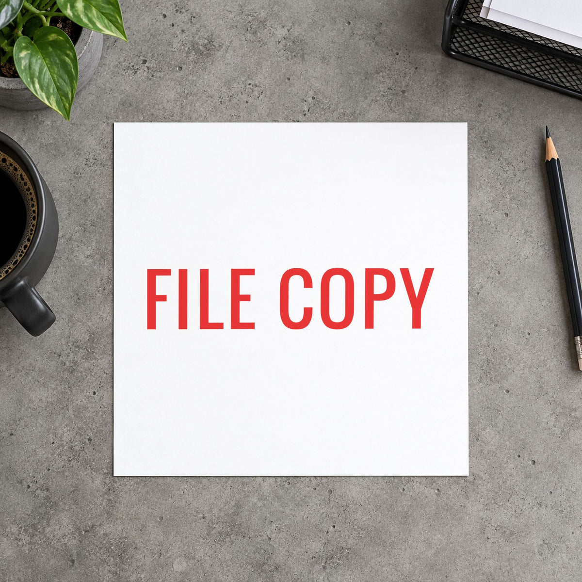 "File copy" imprint sized 1/2 x 1-5/8 in on a document page