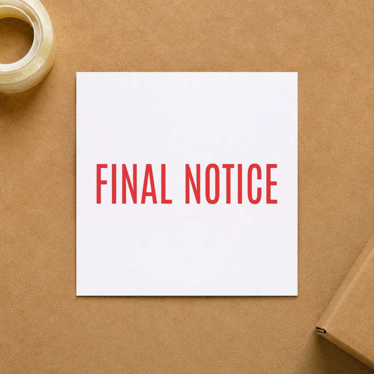 "Final notice" imprint on a printed page, Xstamper No. 1014