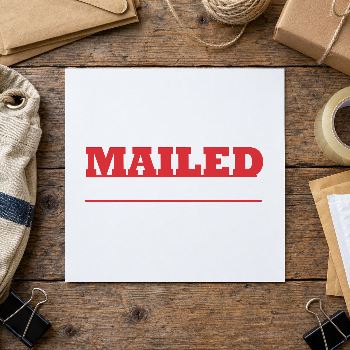 "Mailed" imprint sized Approximately 1/2 in tall x 1-5/8 in wide on a document page