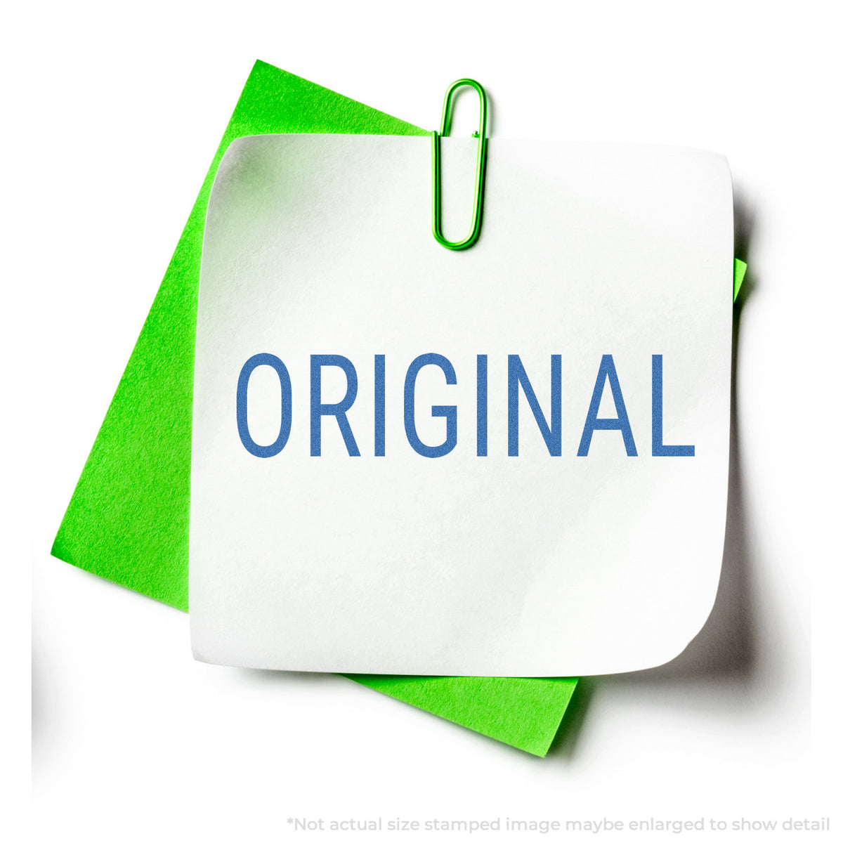 "Original" stamp and its crisp 1/2 x 1-5/8 in impression on paper