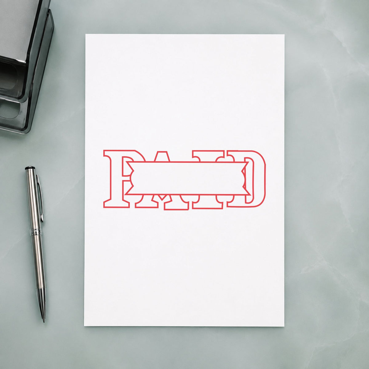 "Paid" imprint on a printed page, Xstamper No. 1201