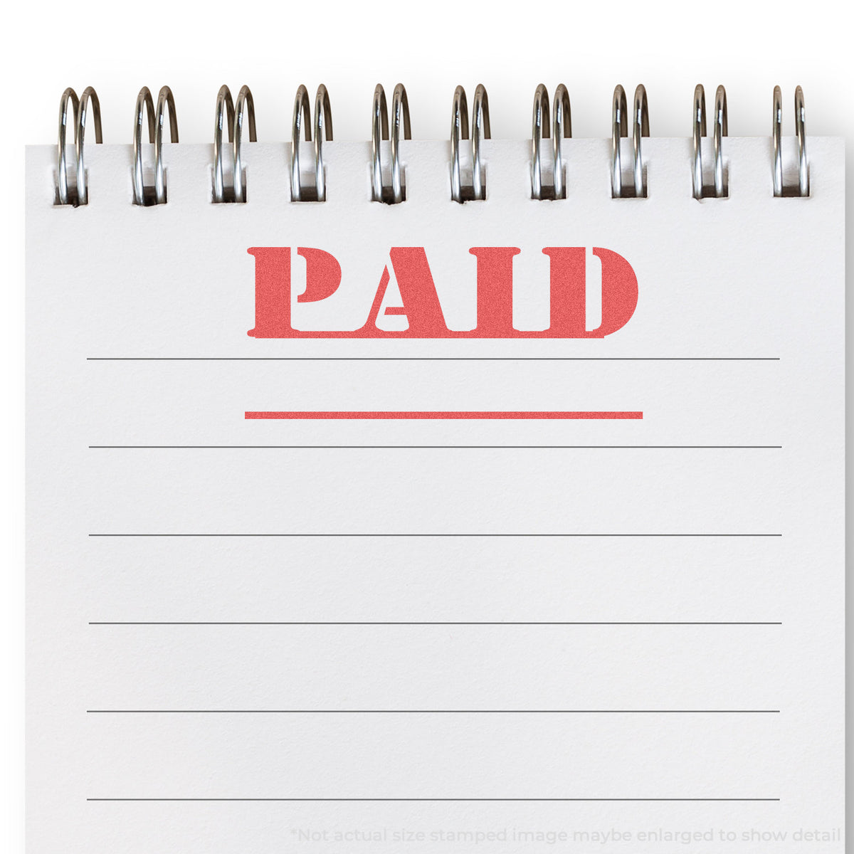 "Paid" Xstamper stamp used on filed paperwork