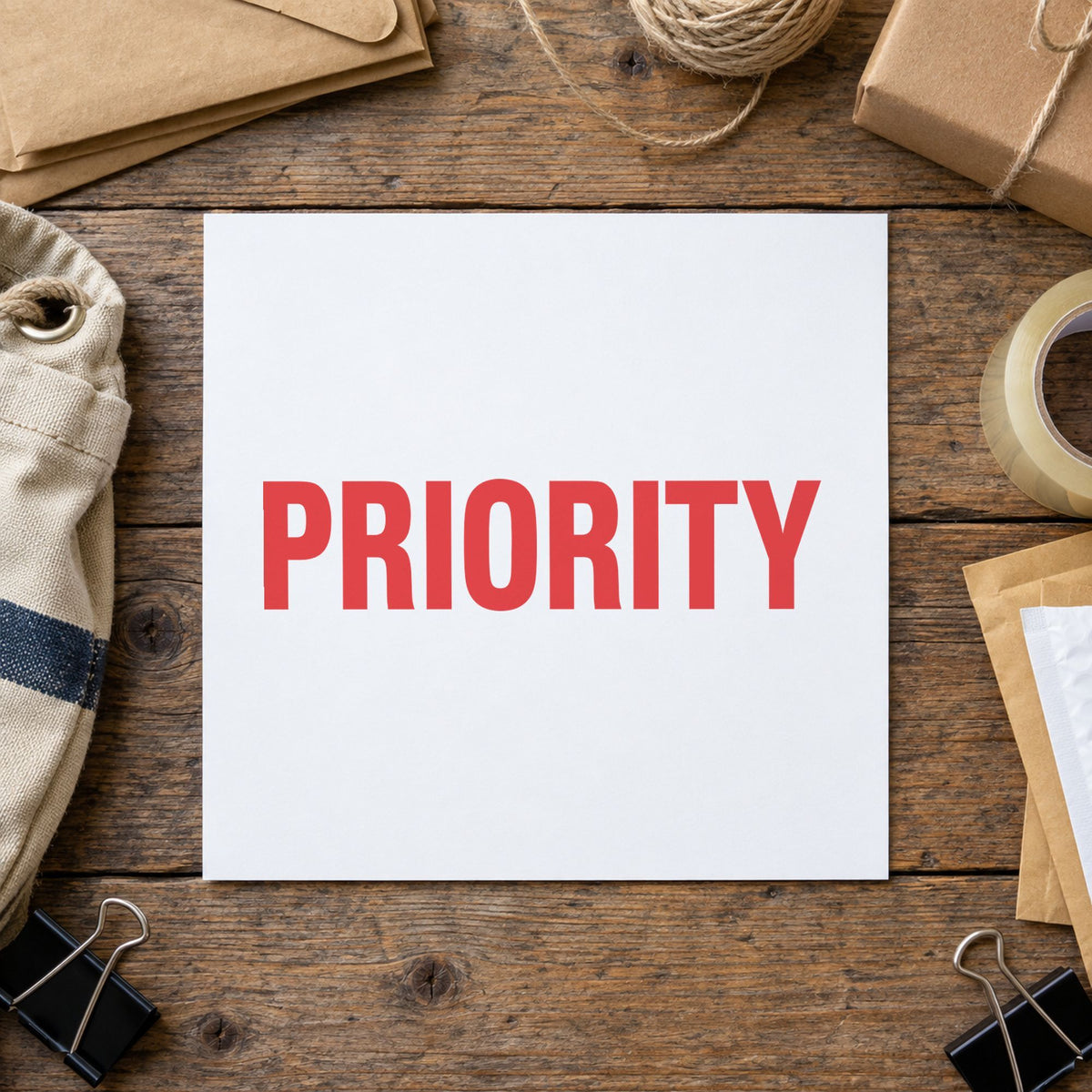"Priority" imprint sized 1/2 x 1-5/8 in on a document page